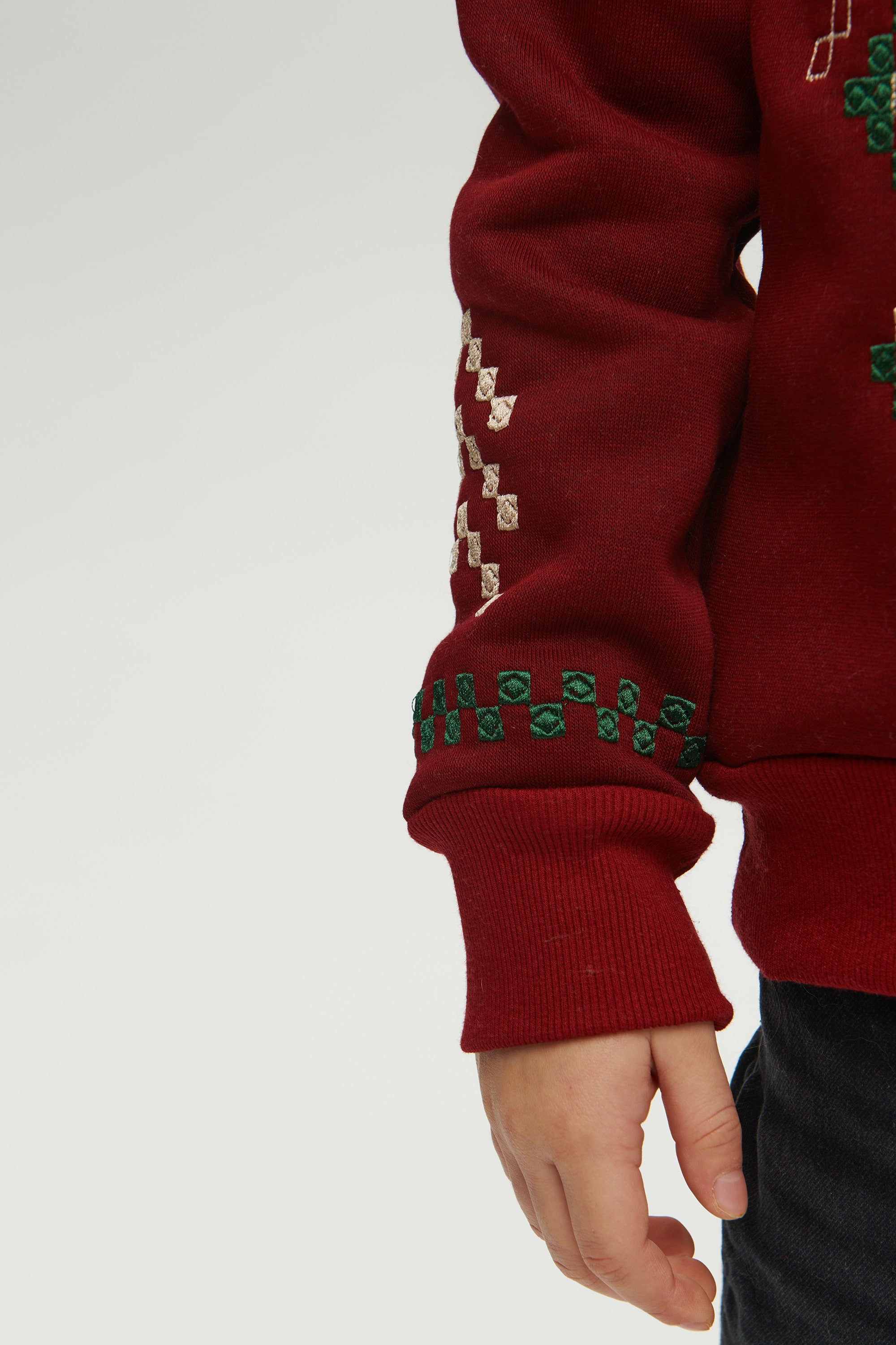 Christmas burgundy sweatshirt for a boy December | 80