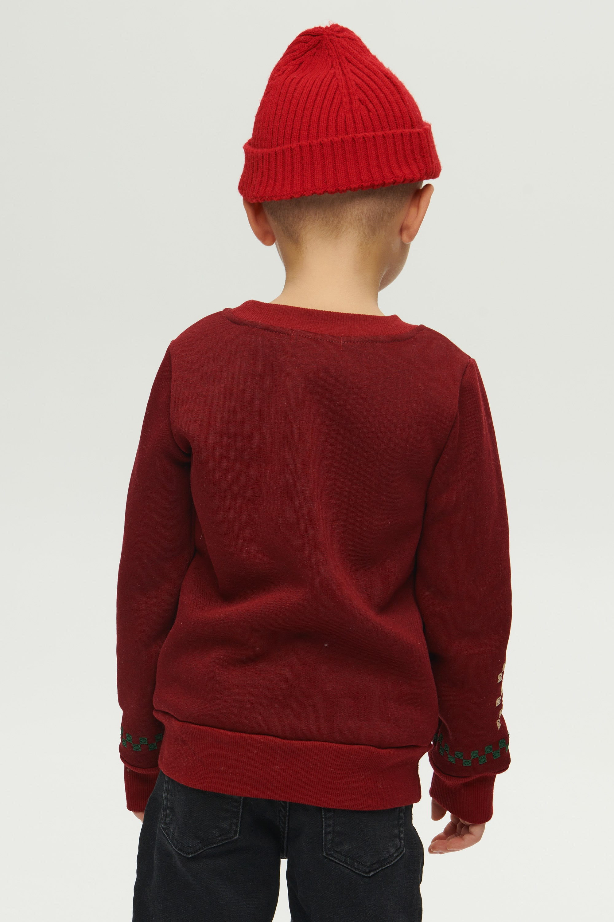 Christmas burgundy sweatshirt for a boy December