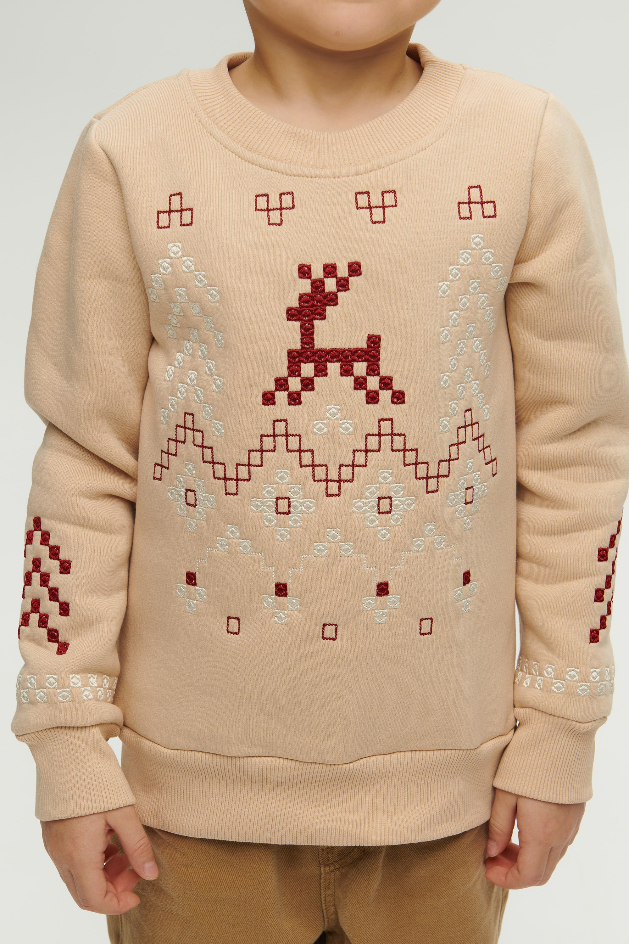 Christmas beige sweatshirt for a boy December | 80