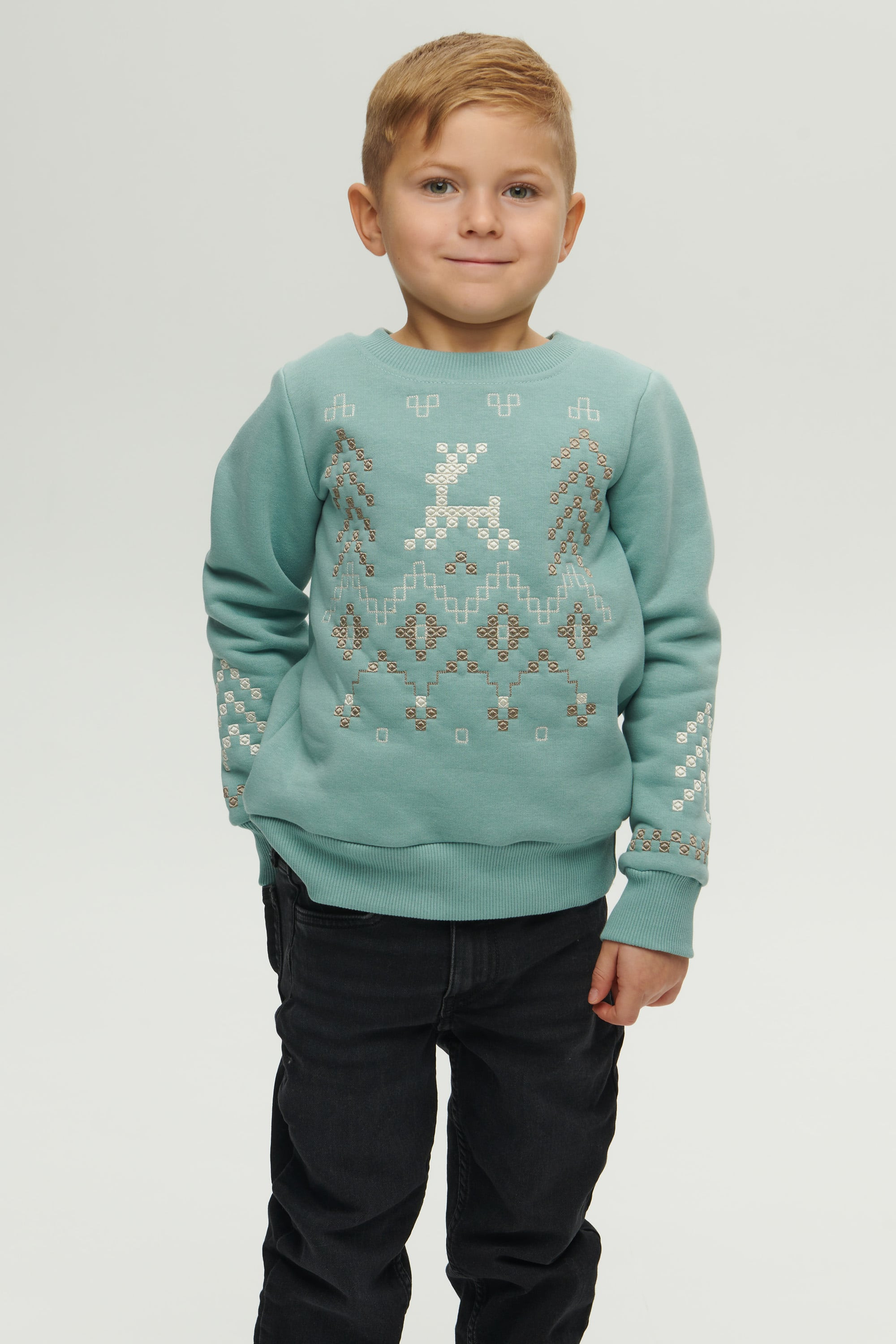 Christmas blue sweatshirt for a boy December