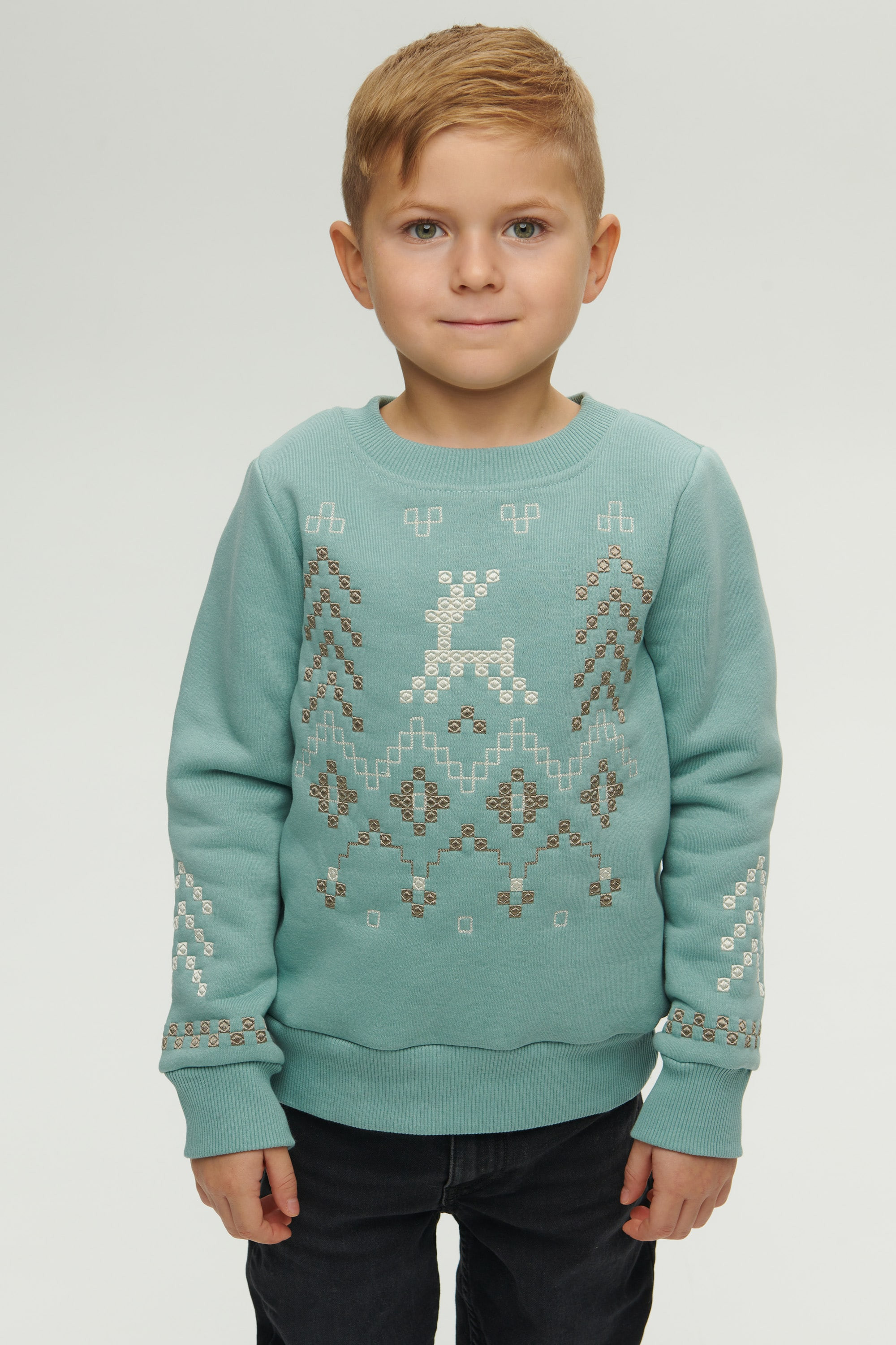 Christmas blue sweatshirt for a boy December