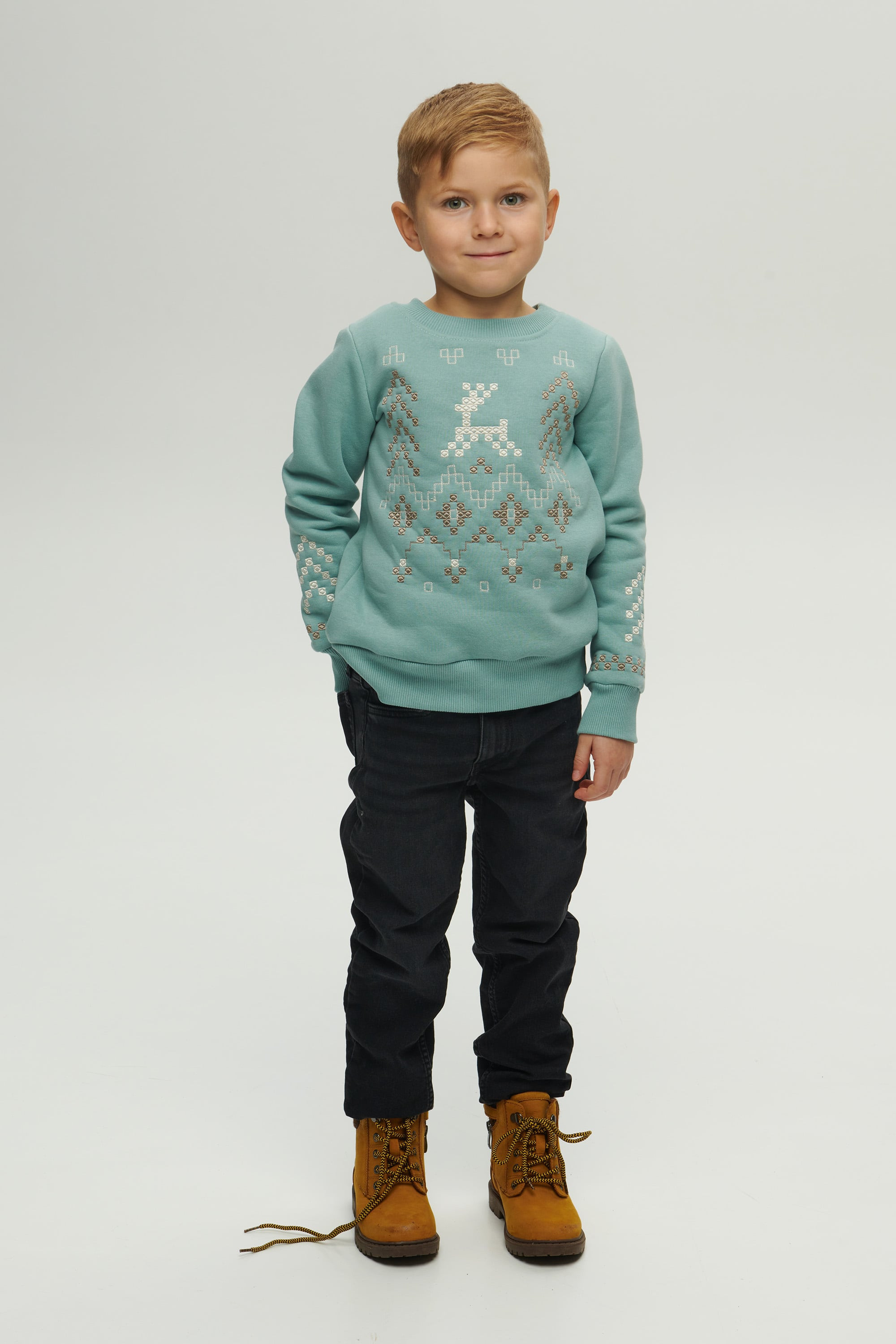 Christmas blue sweatshirt for a boy December