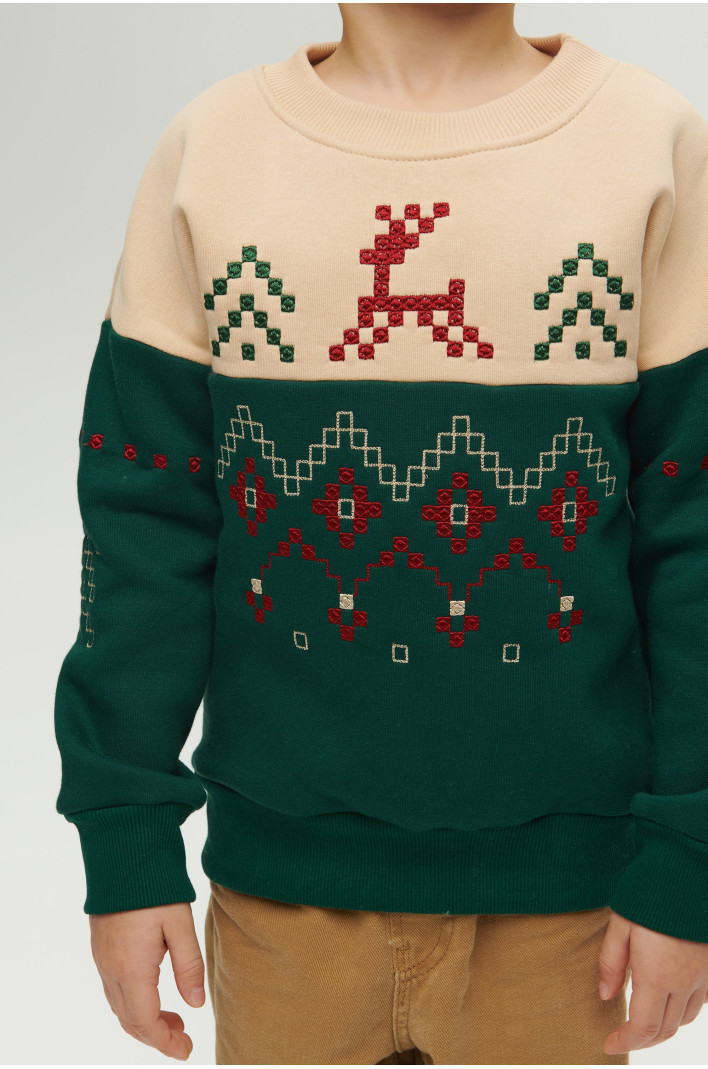 New Year's green sweatshirt for a girl December | 80
