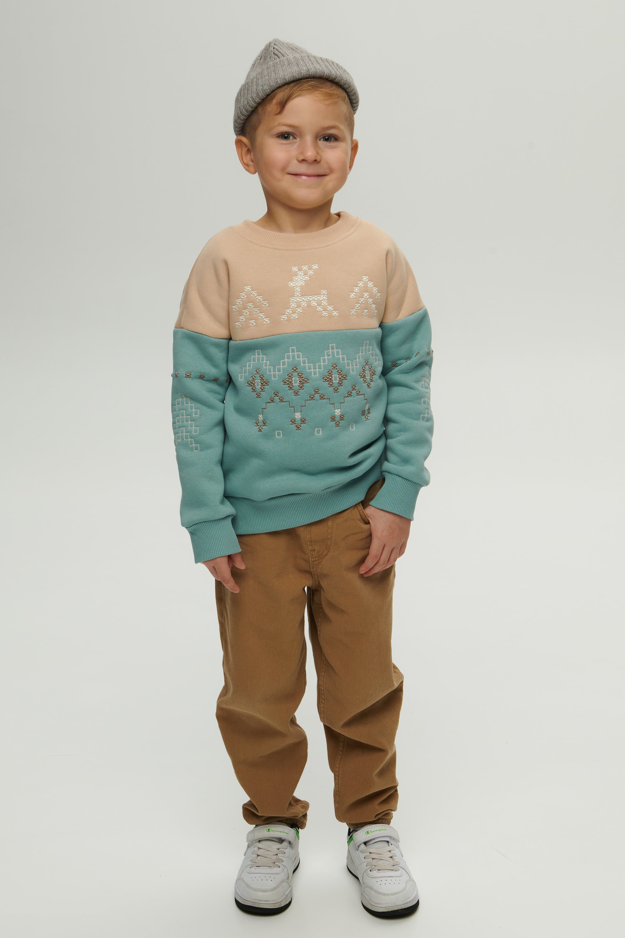 New Year's blue sweatshirt for a boy December