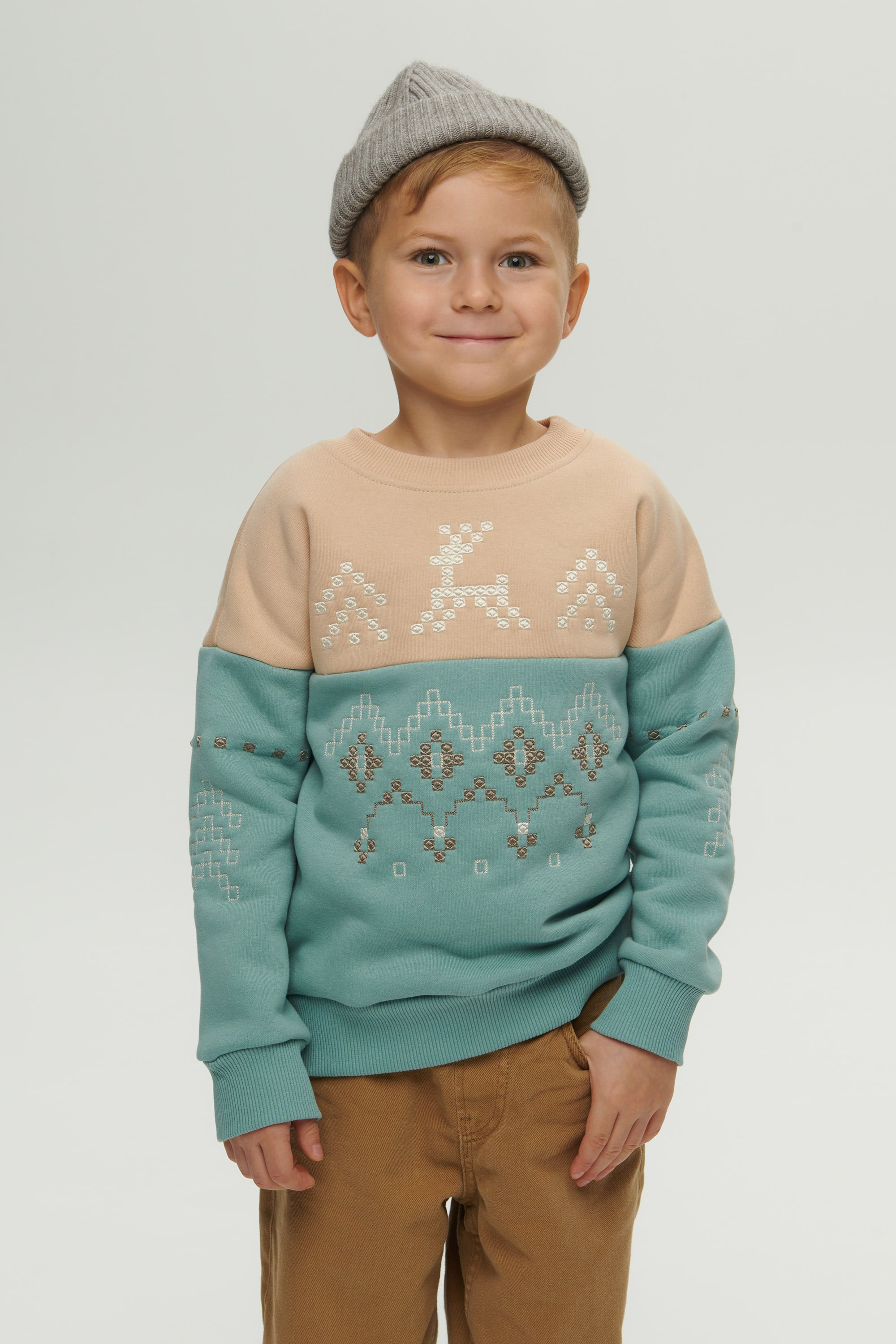 New Year's blue sweatshirt for a boy December | 80