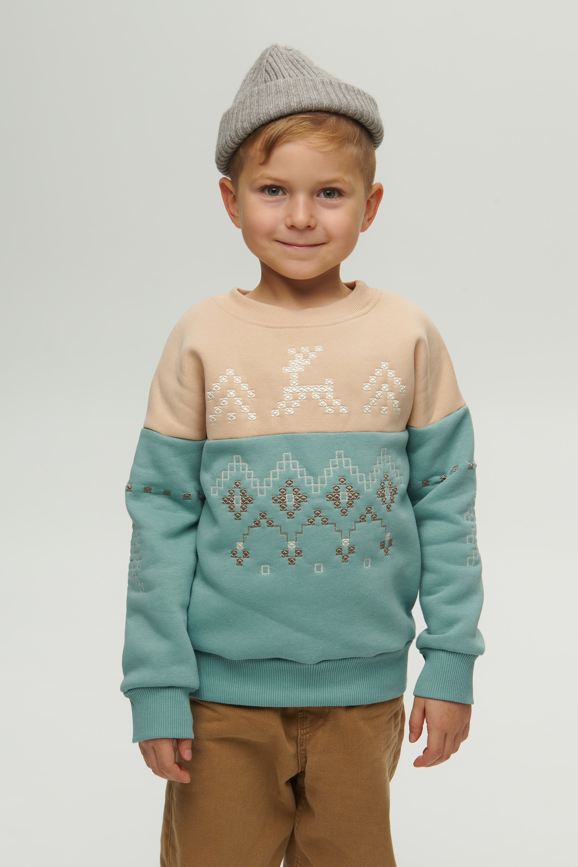 New Year's blue sweatshirt for a boy December