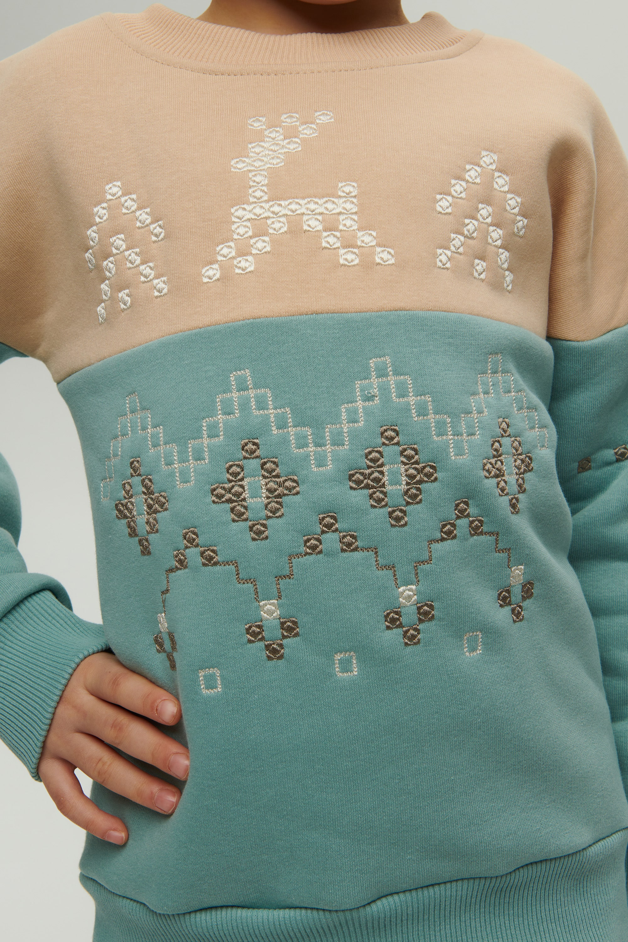 New Year's blue sweatshirt for a boy December | 80