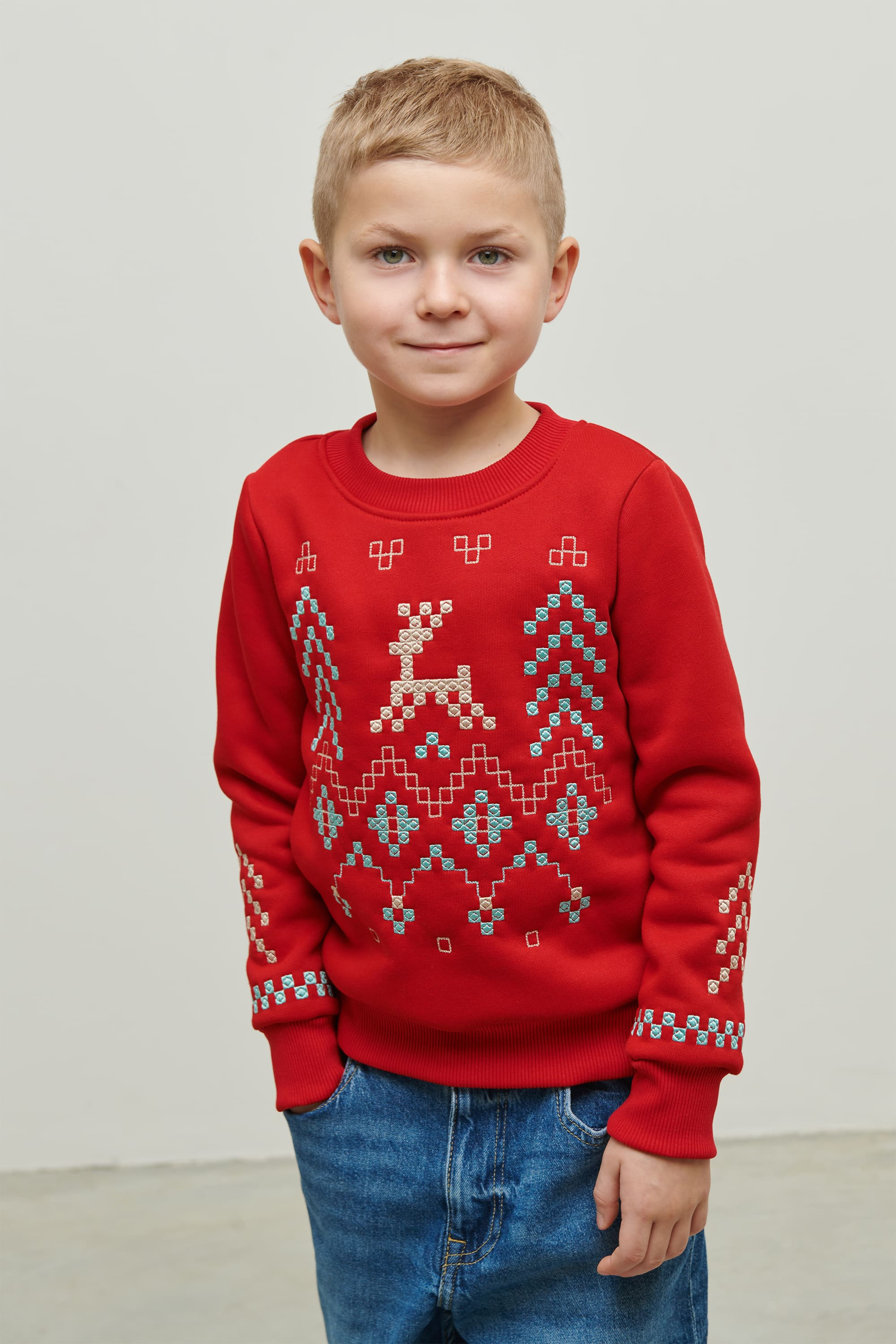 Christmas red sweatshirt for a boy December