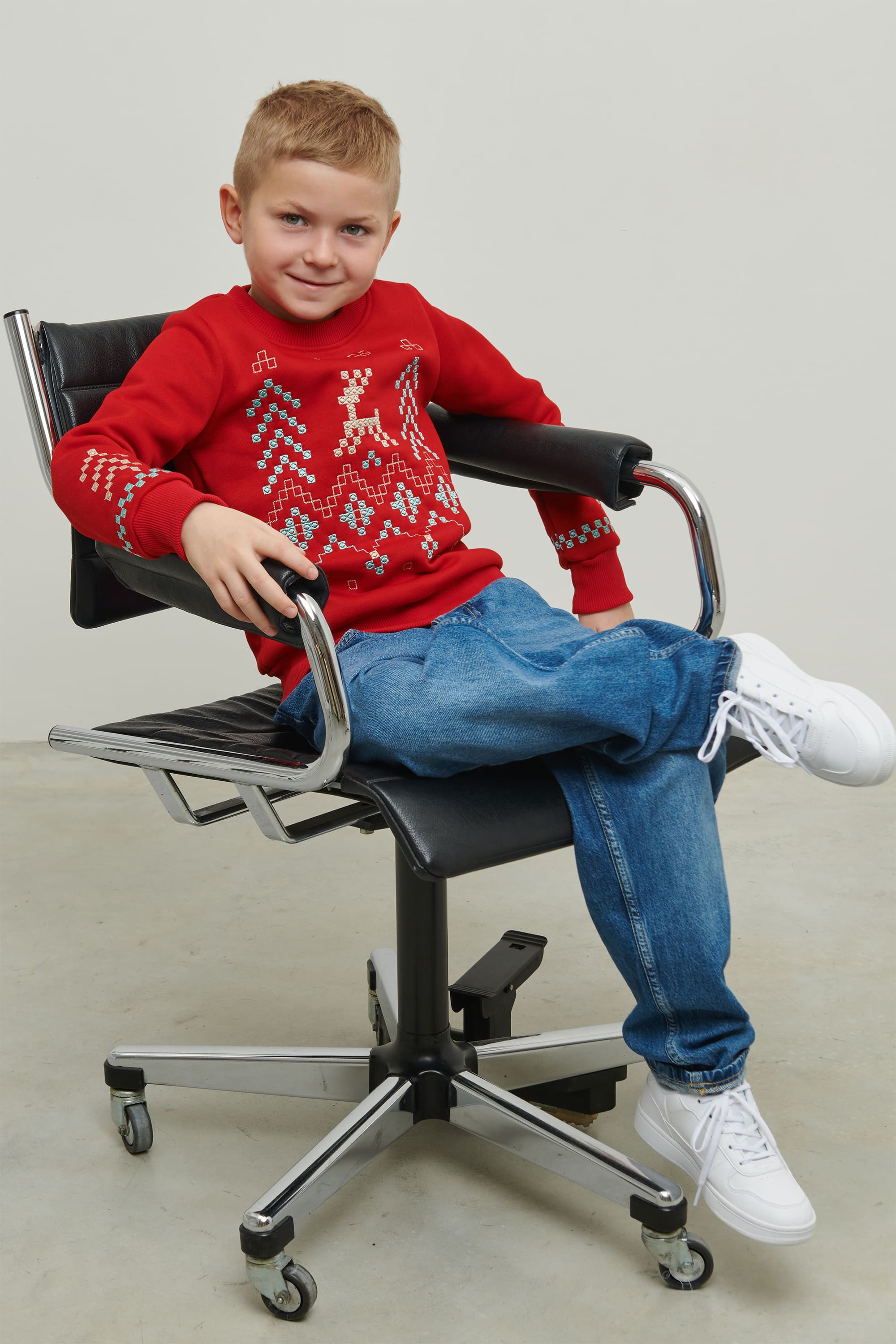 Christmas red sweatshirt for a boy December