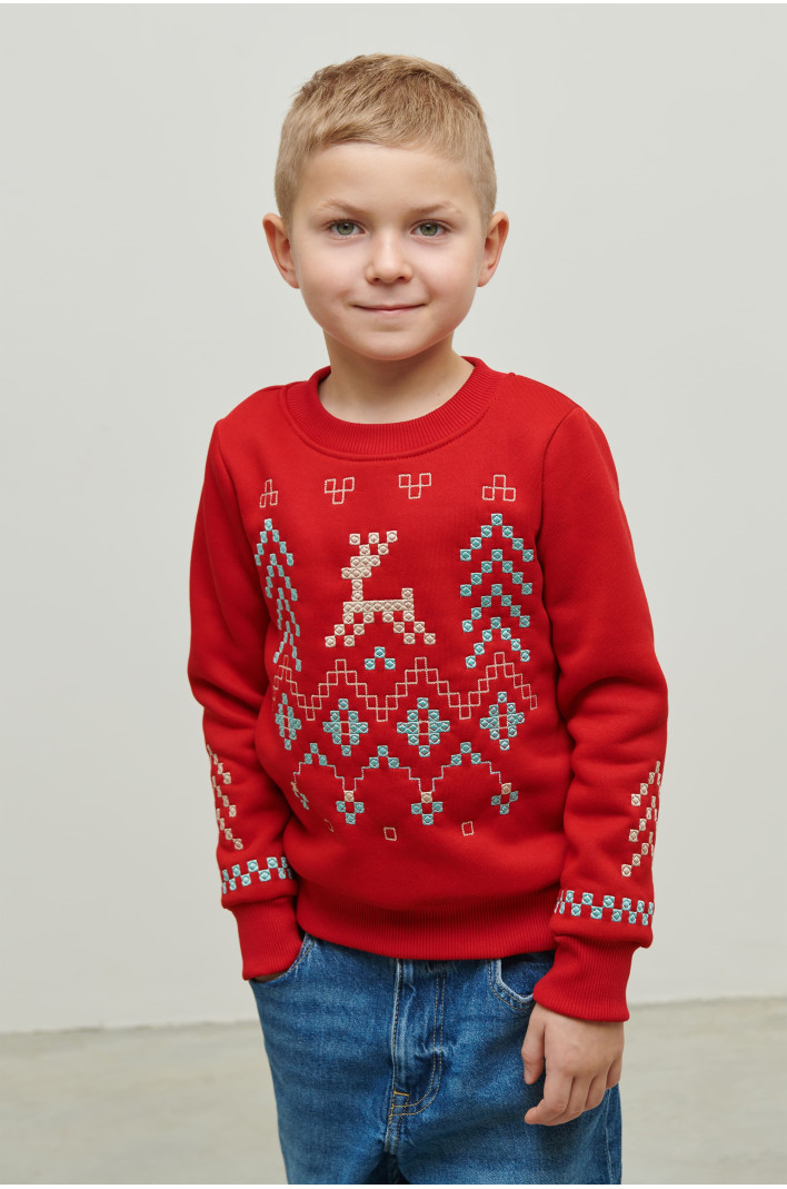 Christmas red sweatshirt for a boy December | 80