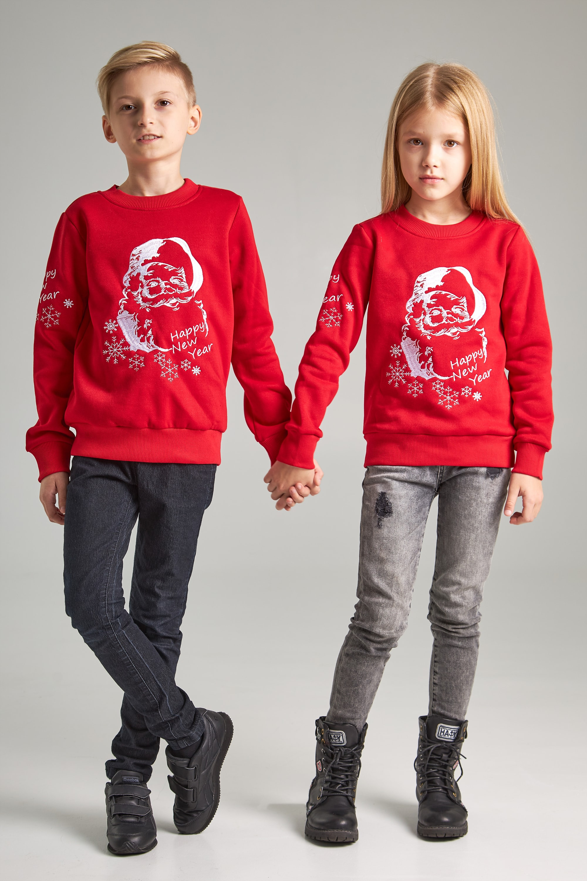 Christmas sweatshirt for a boy Santa Claus, red | 80