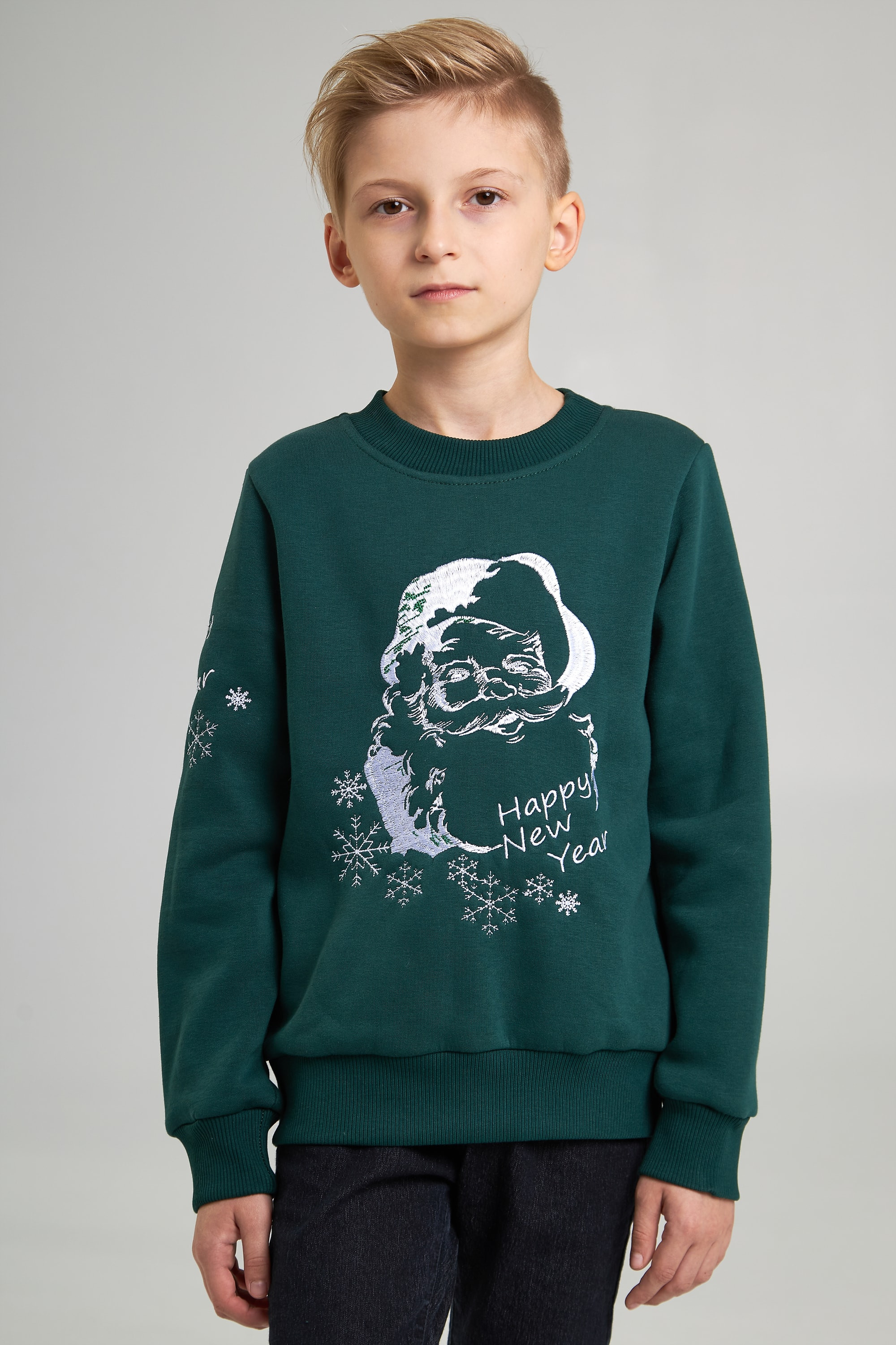 Christmas sweatshirt for a boy Santa Claus, Green