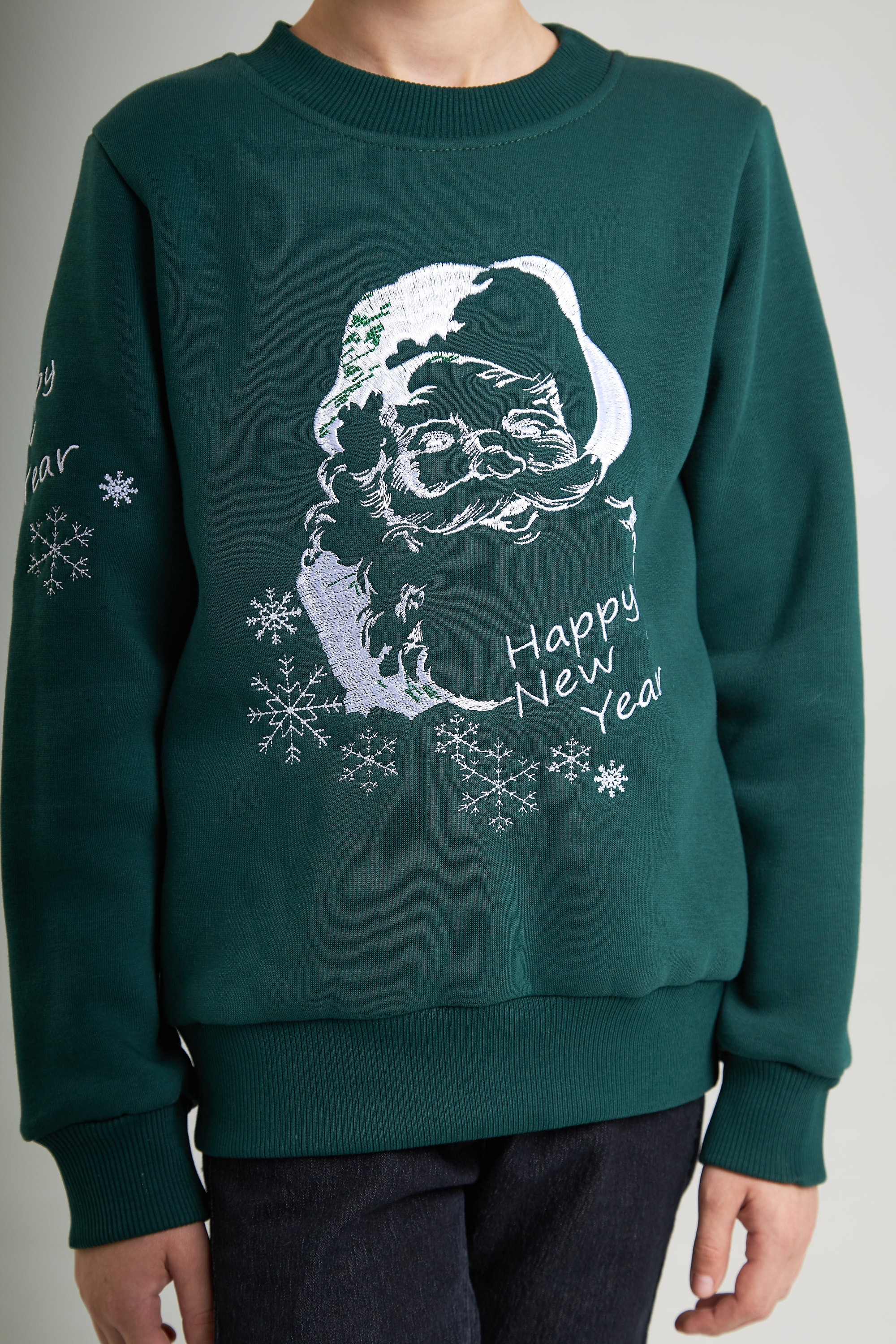 Christmas sweatshirt for a boy Santa Claus, Green
