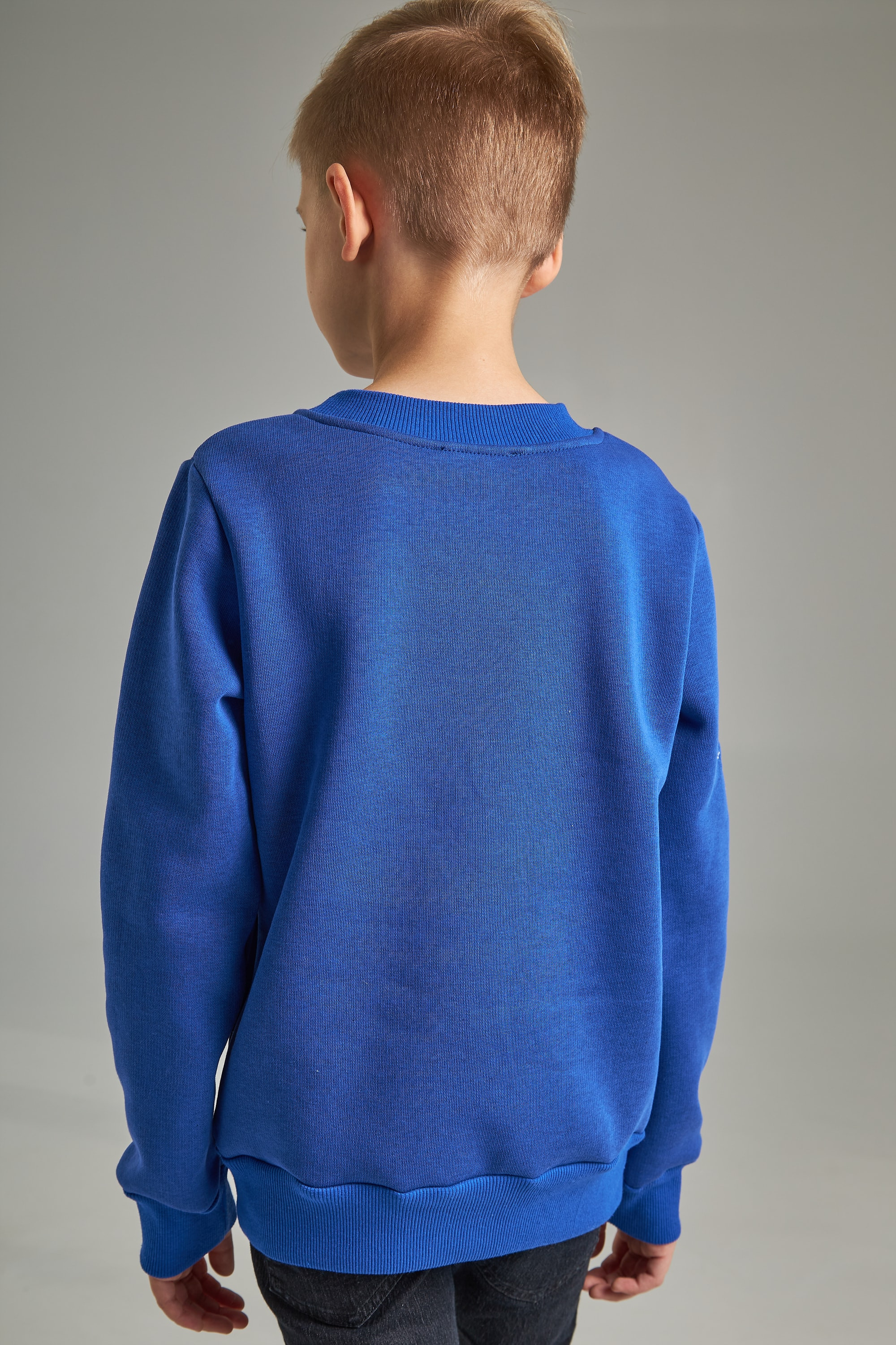 Christmas sweatshirt for a boy Santa Claus, blue