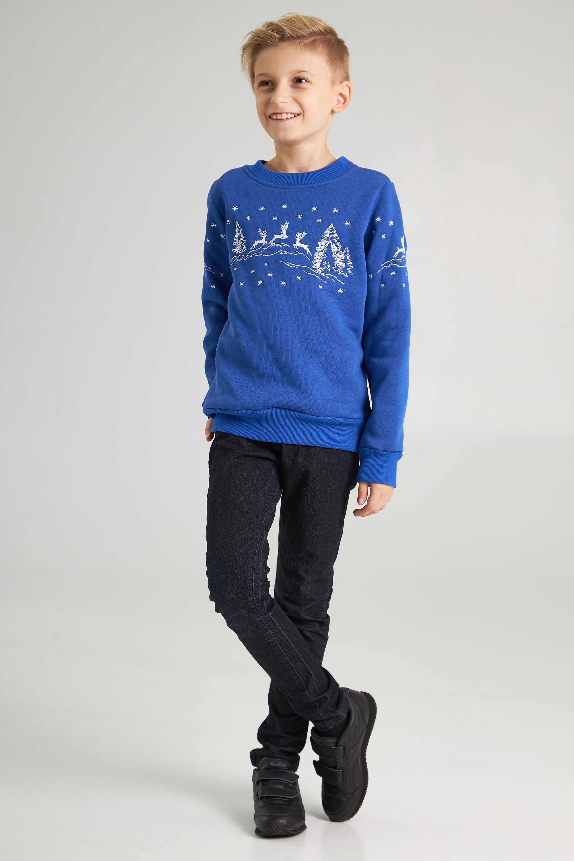 Christmas sweatshirt for a boy deer, electrician | 92