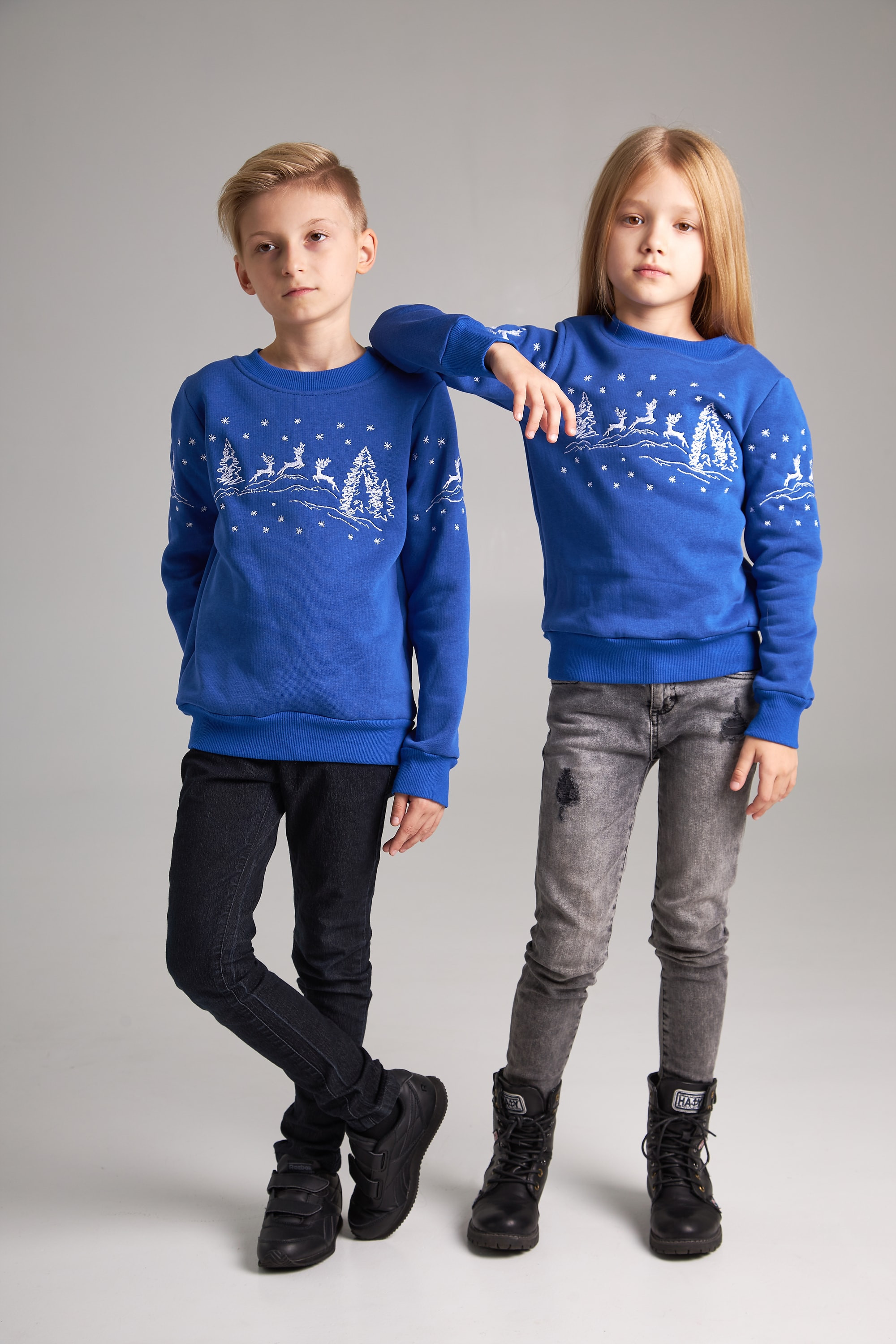 Christmas sweatshirt for a boy deer, electrician