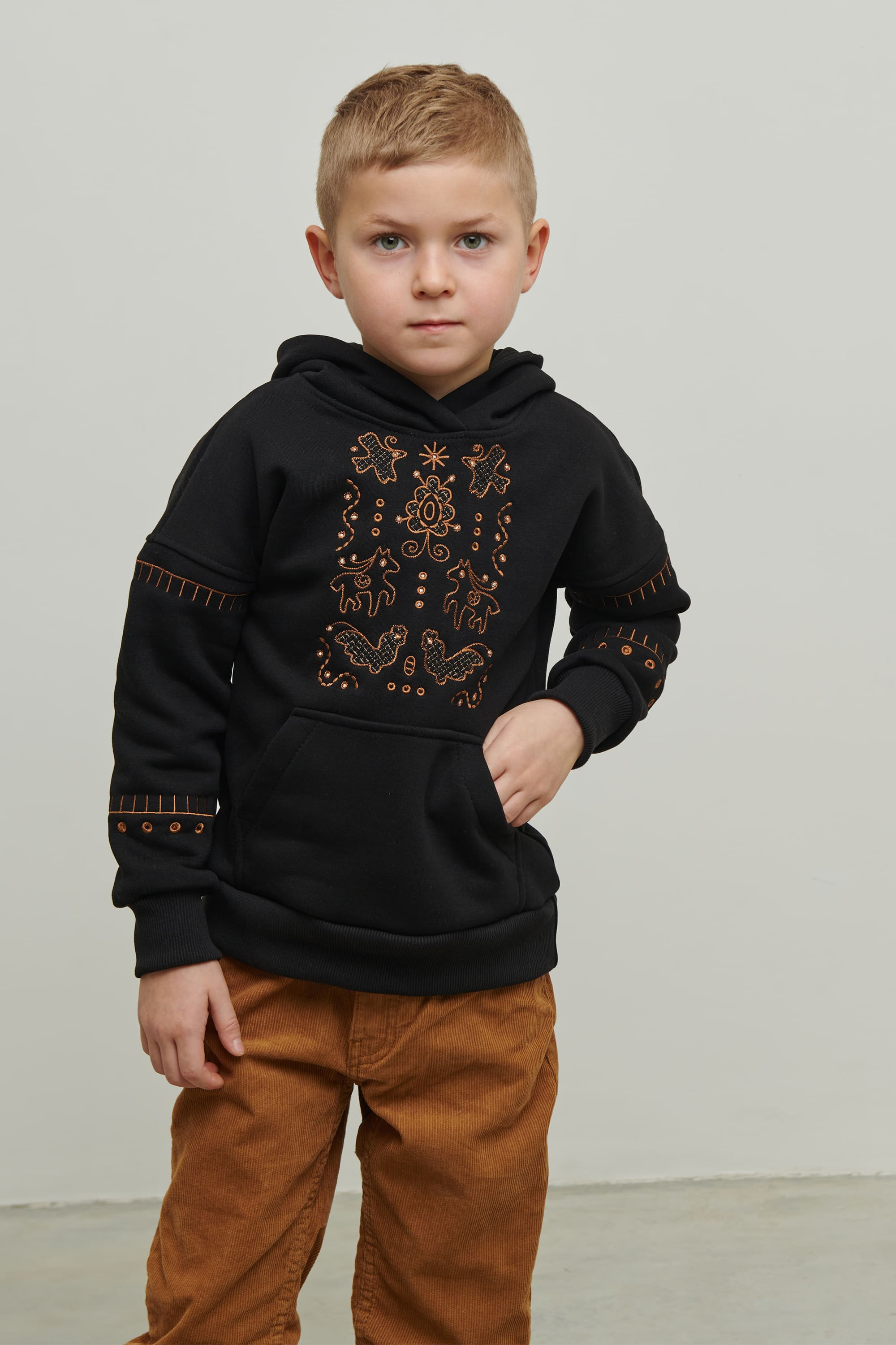Black hoodie for a boy Svyatko