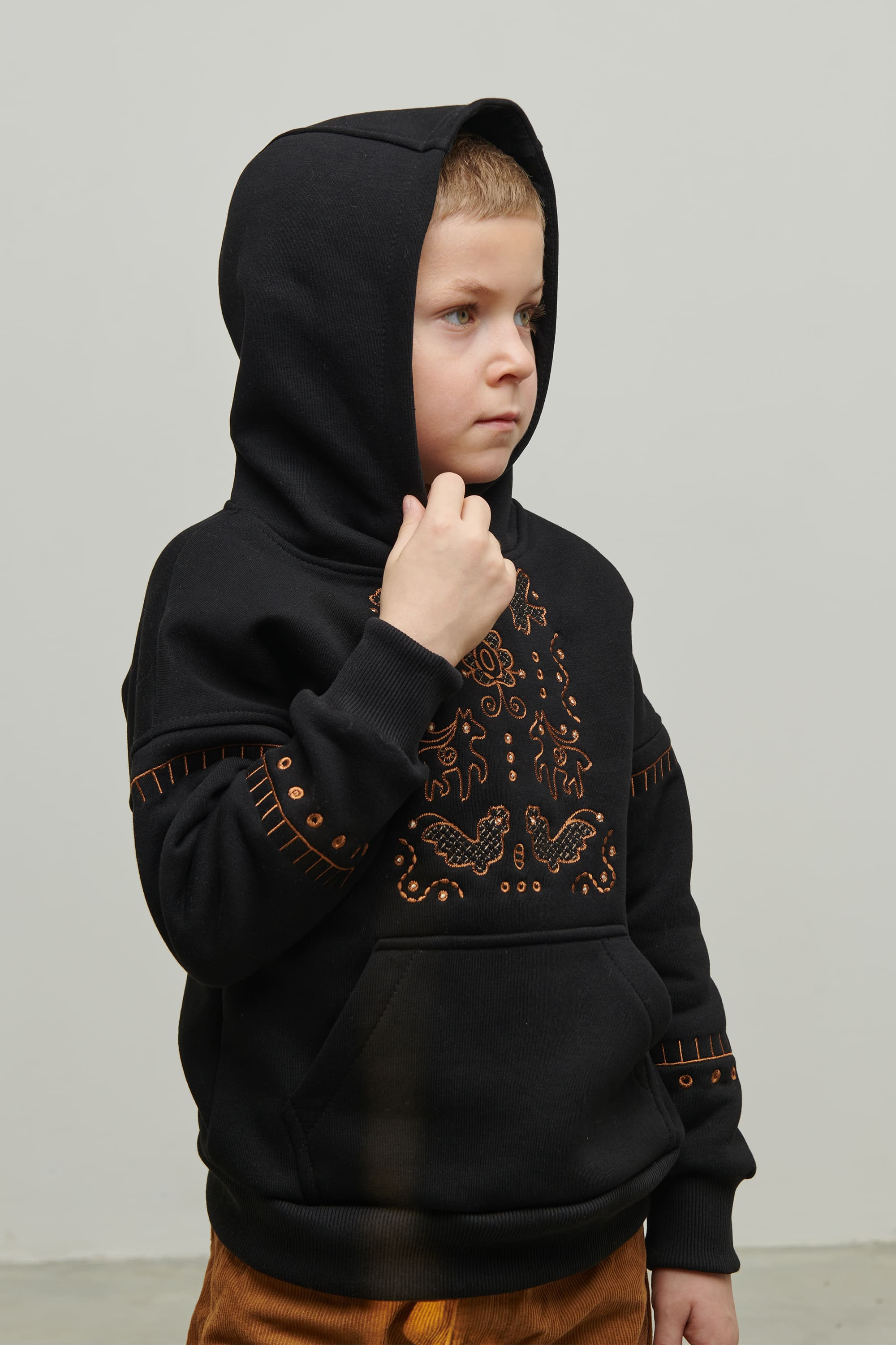 Black hoodie for a boy Svyatko