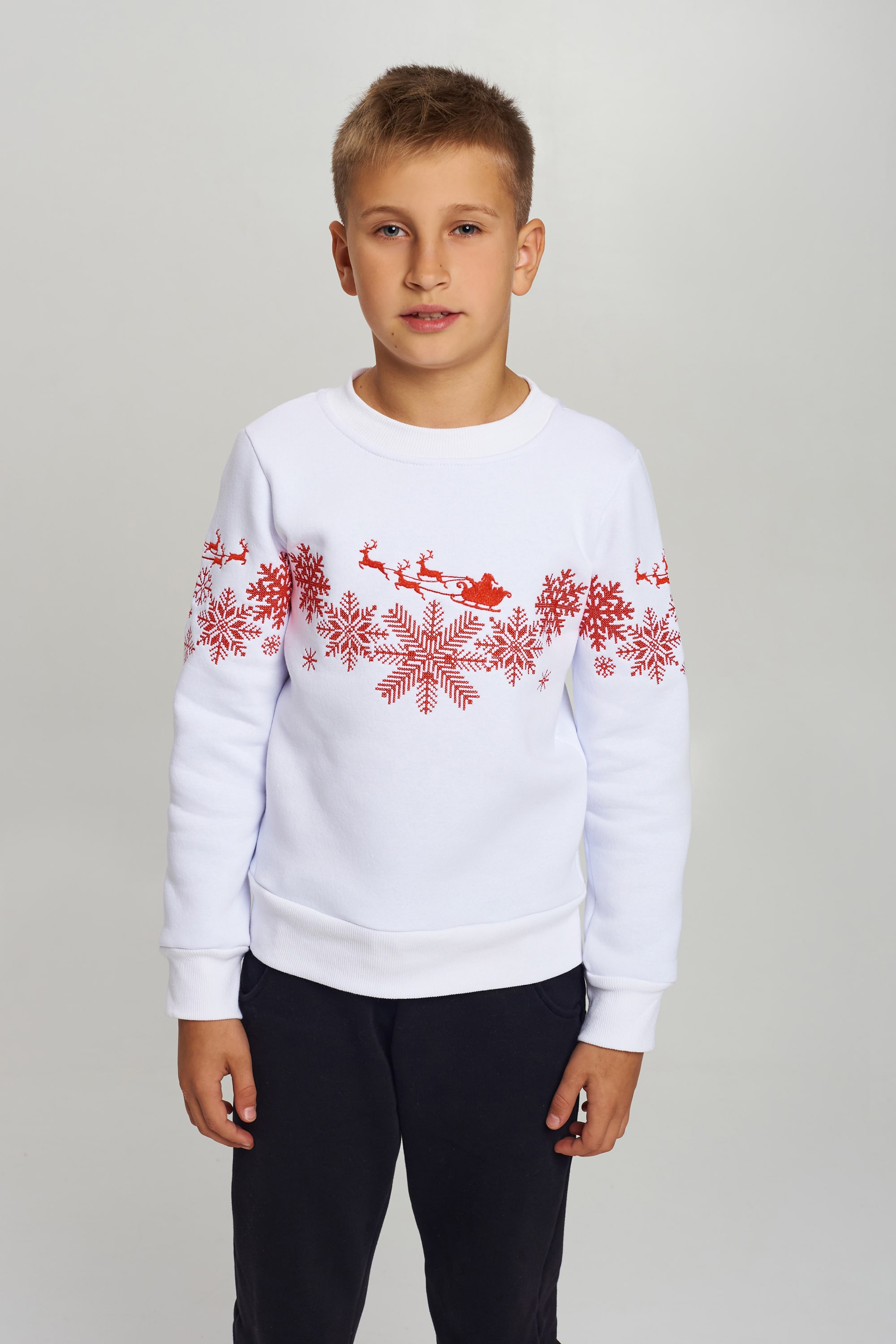 Christmas sweatshirt for a boy White