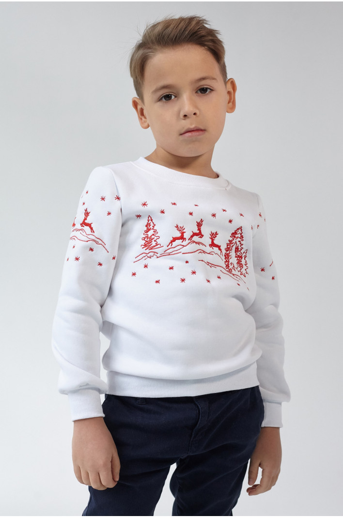 Christmas sweatshirt for a boy of deer White | 80