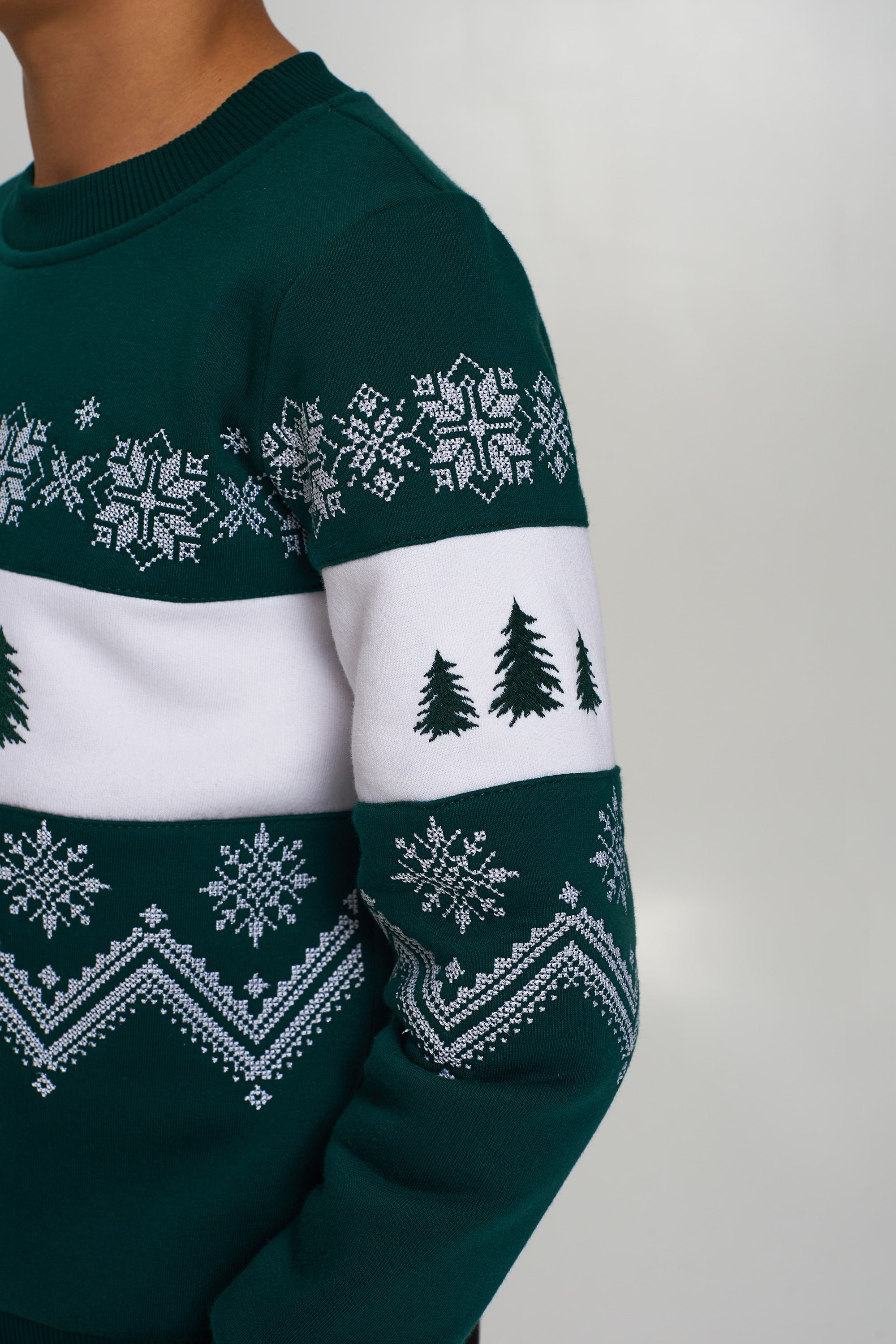 Christmas sweatshirt for a boy green