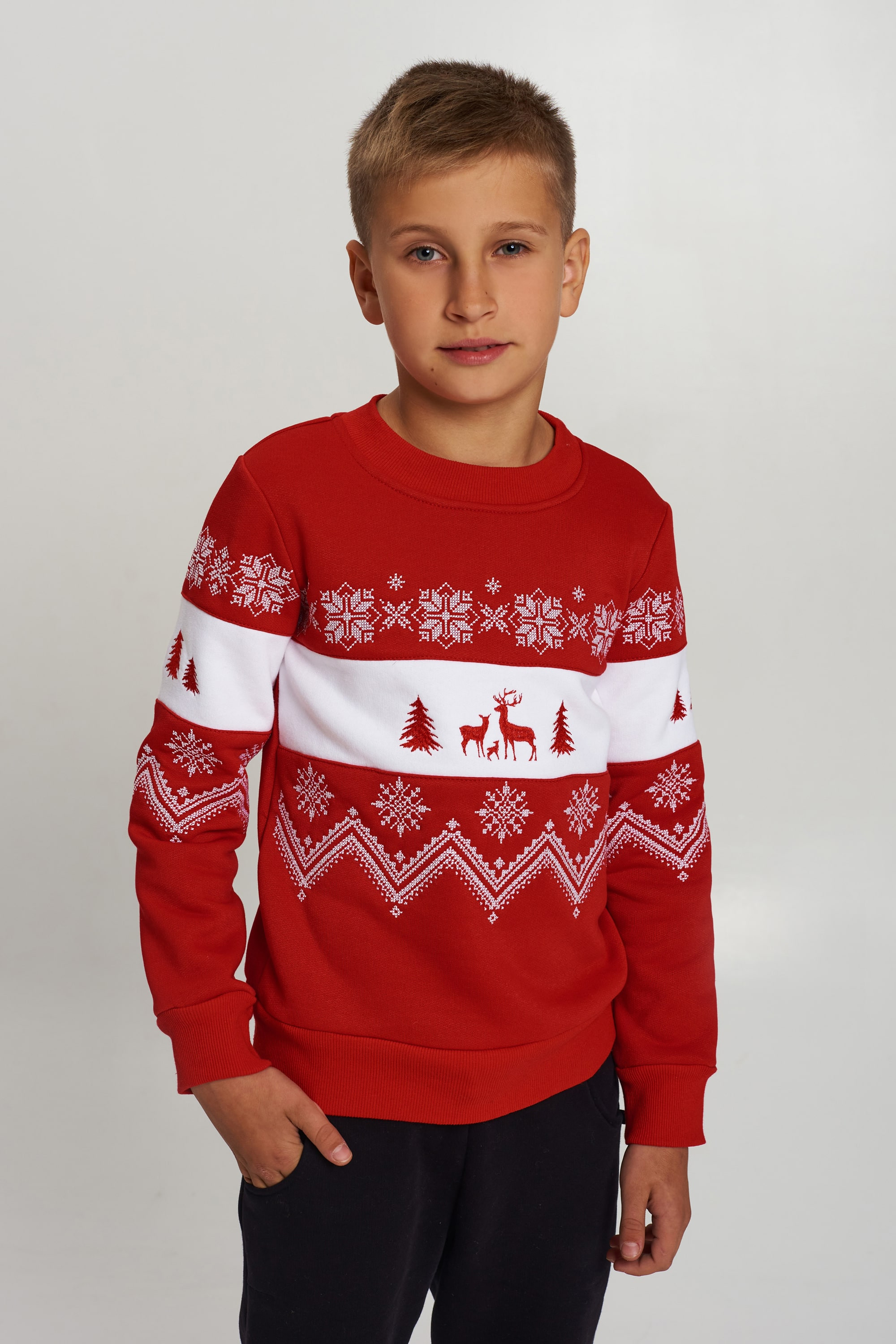 Christmas sweatshirt for a boy red