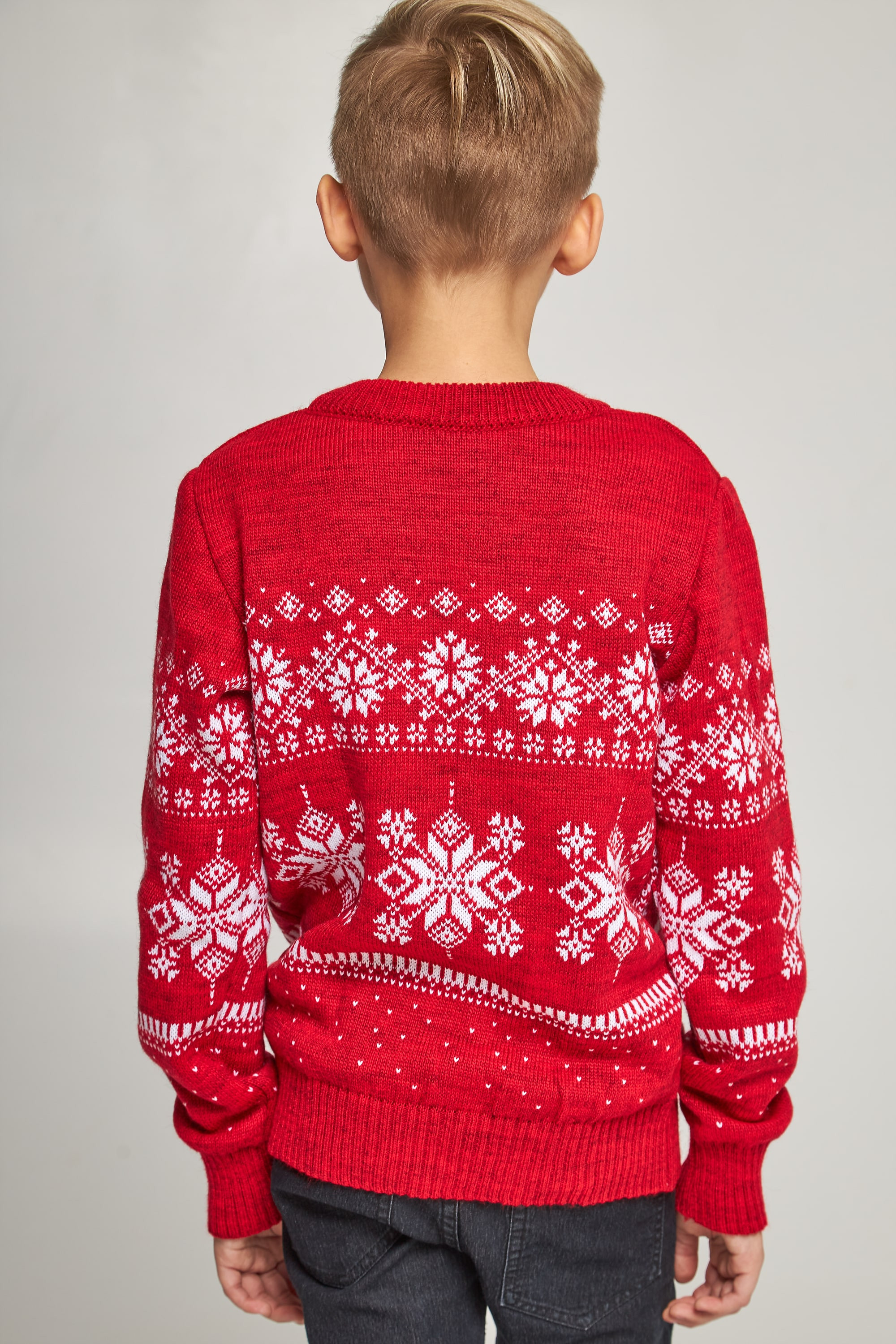 Knitted sweater for a boy Santa Claus with deer red deer | 104-110