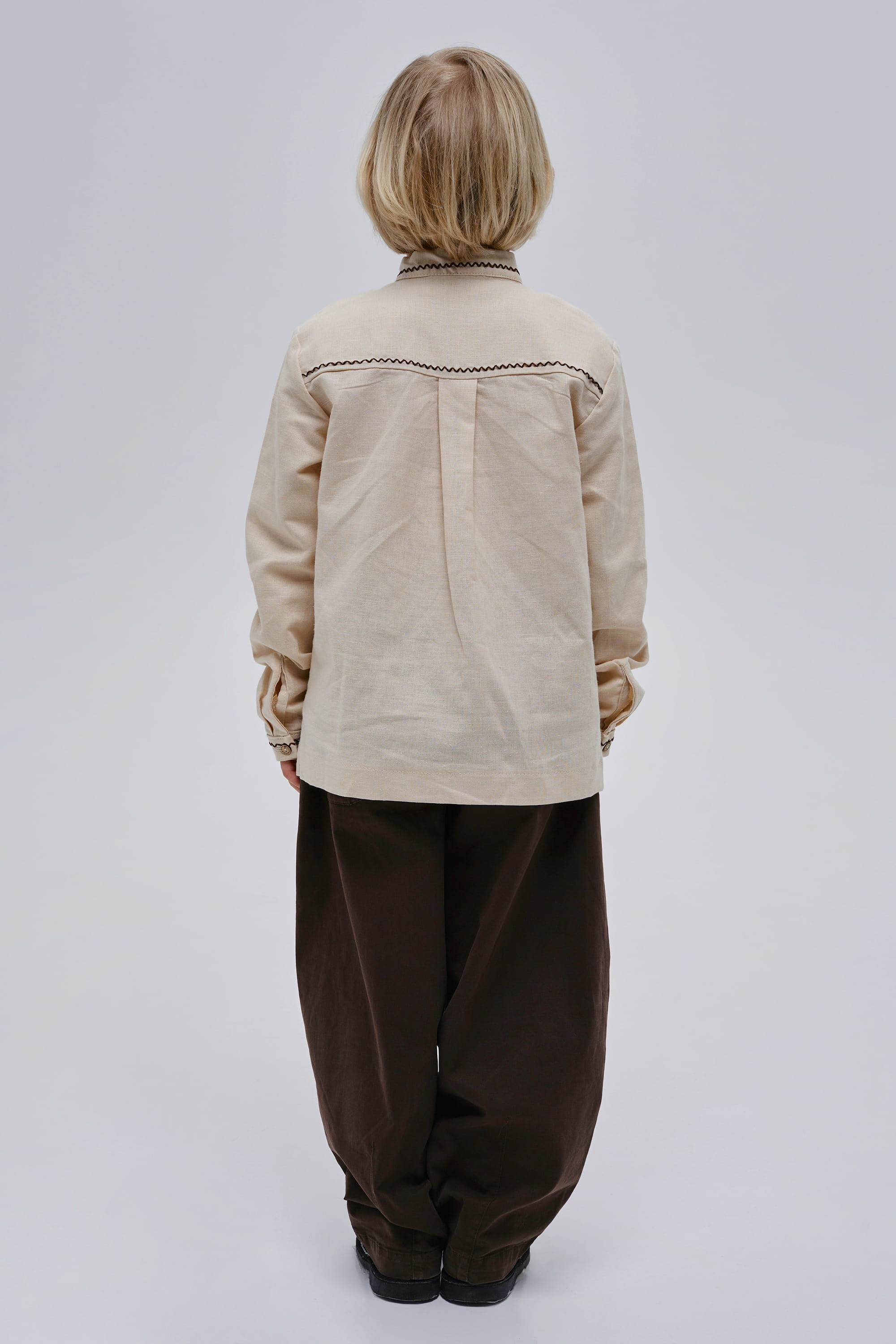Boys’ Beige Embroidered Shirt Huli-Huli | 110