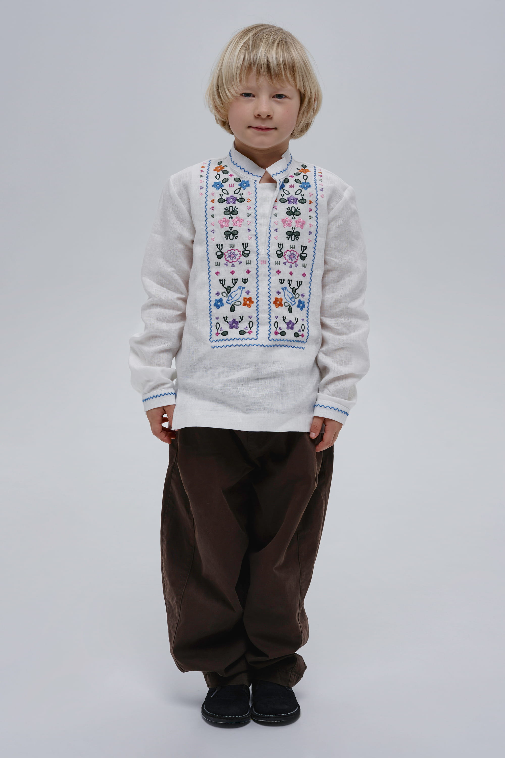White embroidered shirt for a boy Huli-Huli | 116