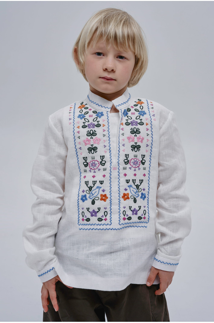 White embroidered shirt for a boy Huli-Huli | 116