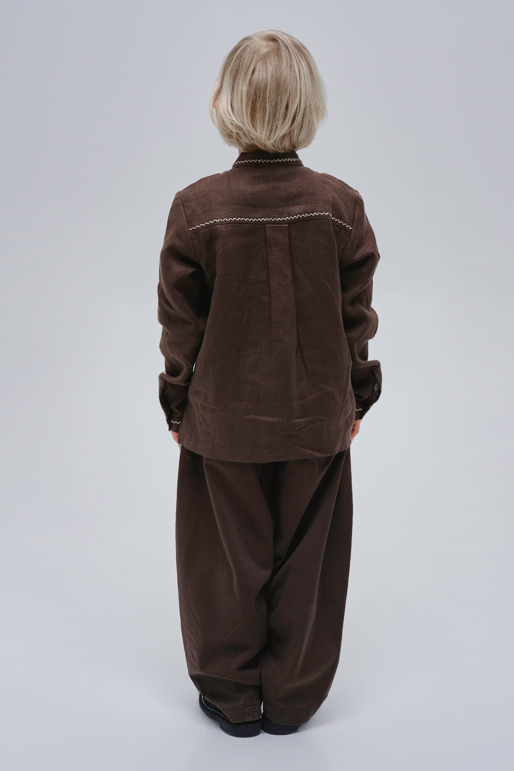 Boys’ Brown Embroidered Shirt Huli-Huli | 110
