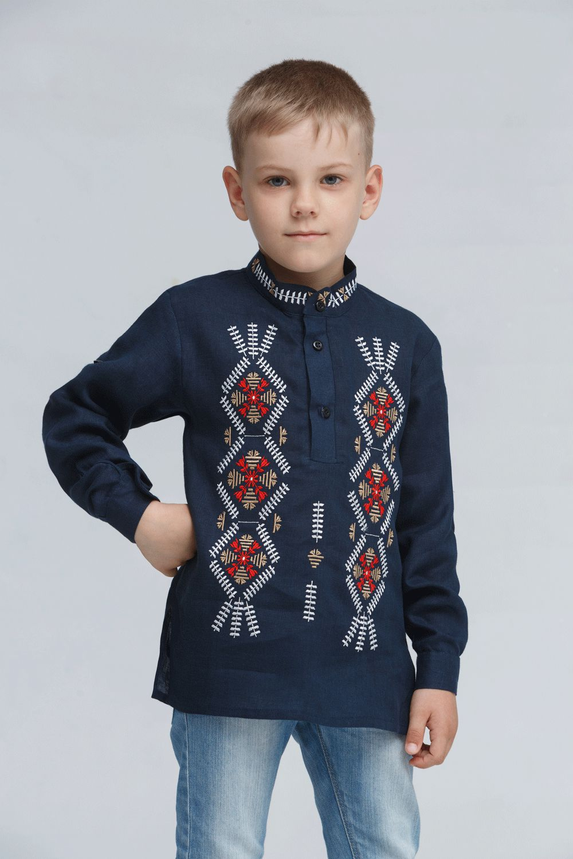 Children's embroidery for the boy Trinity Blue