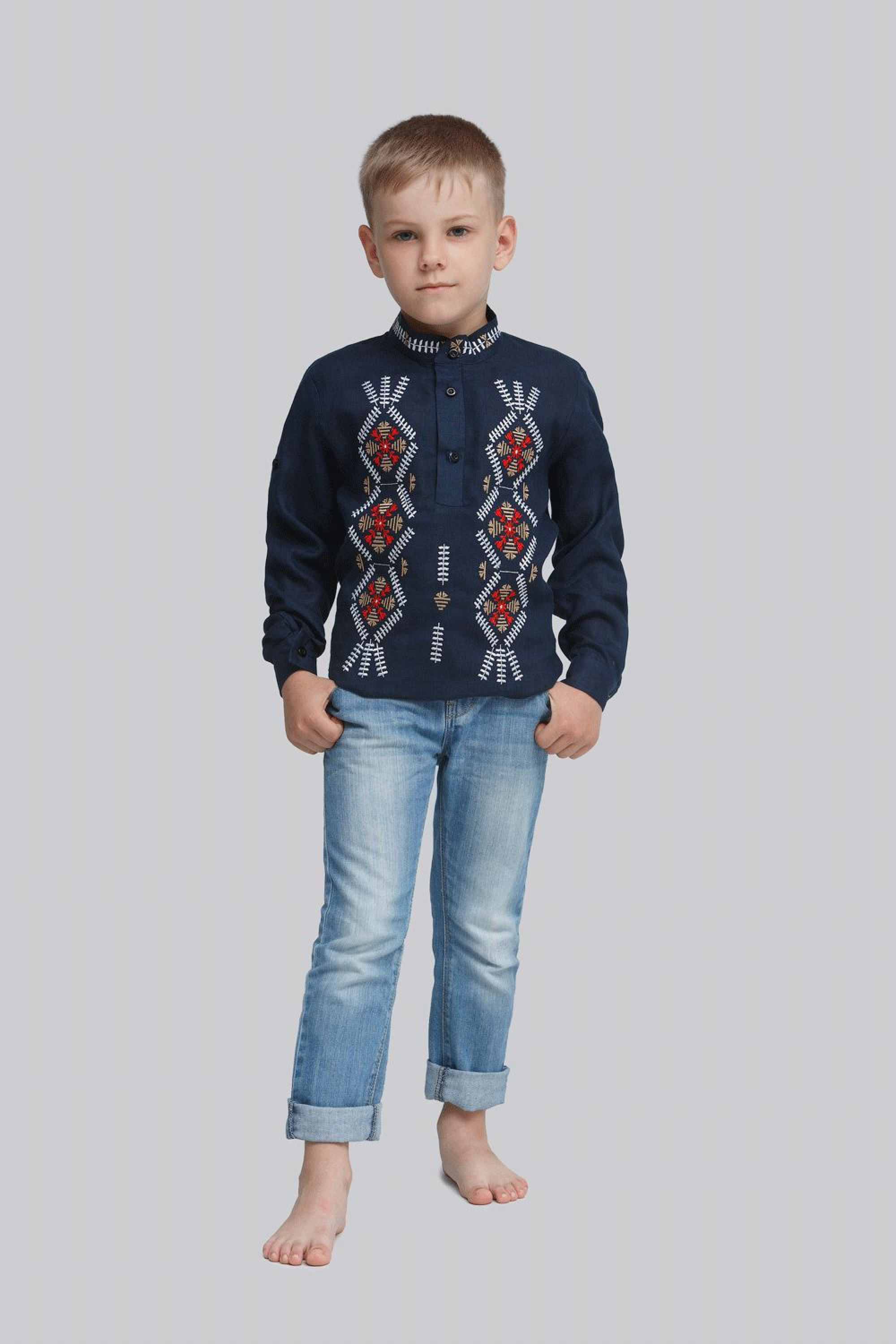 Children's embroidery for the boy Trinity Blue