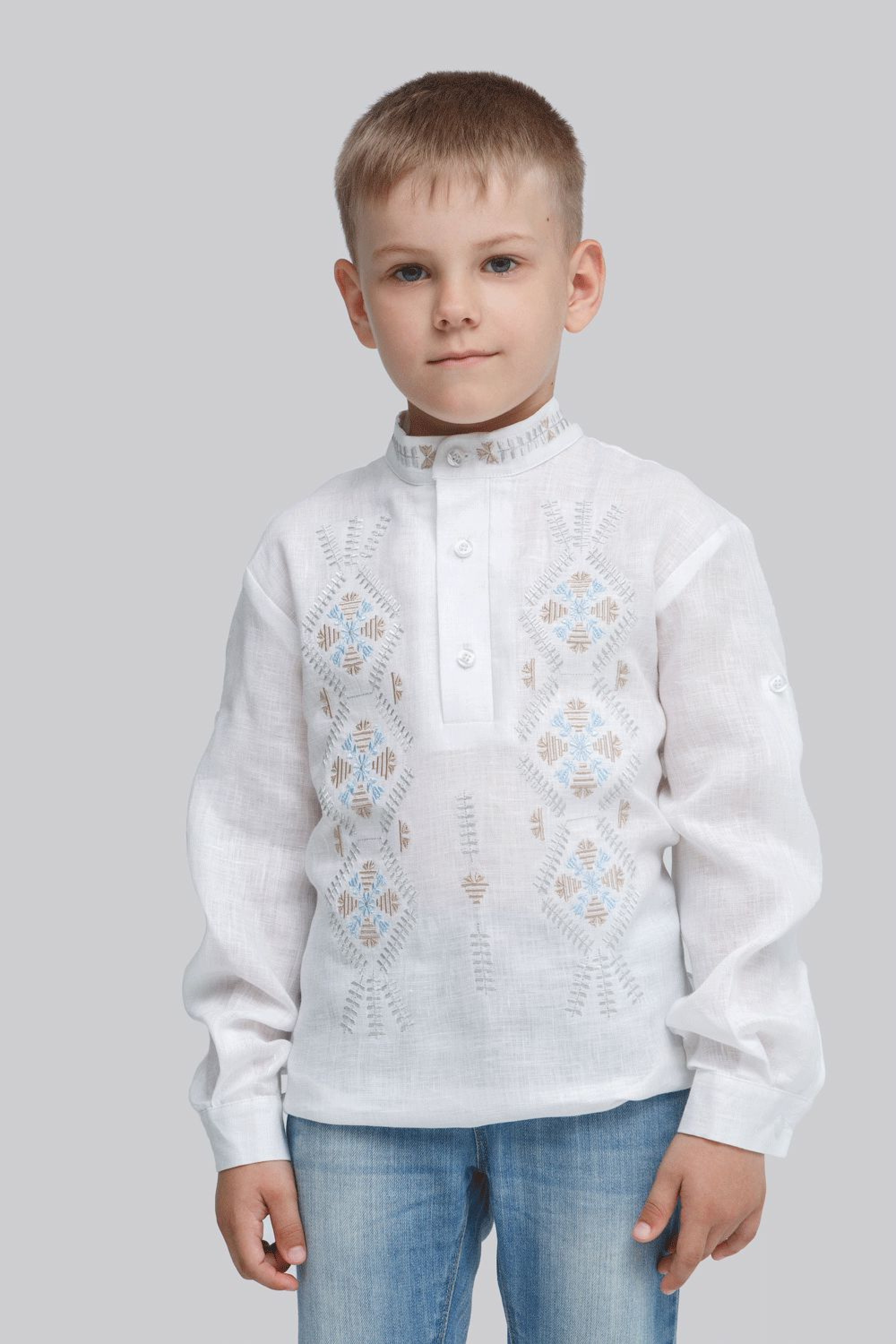 Children's embroidery for the boy Trinity White