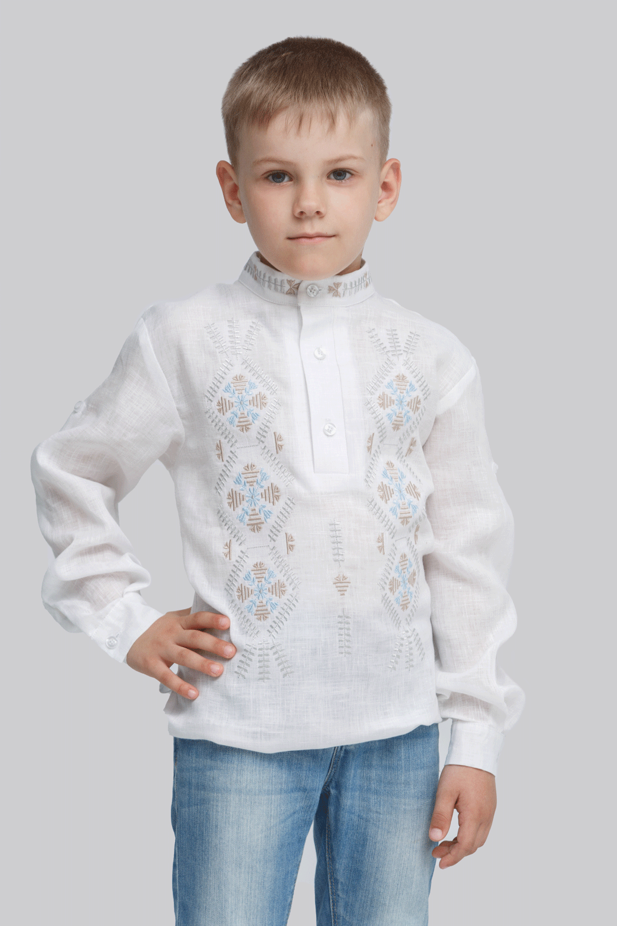 Children's embroidery for the boy Trinity White