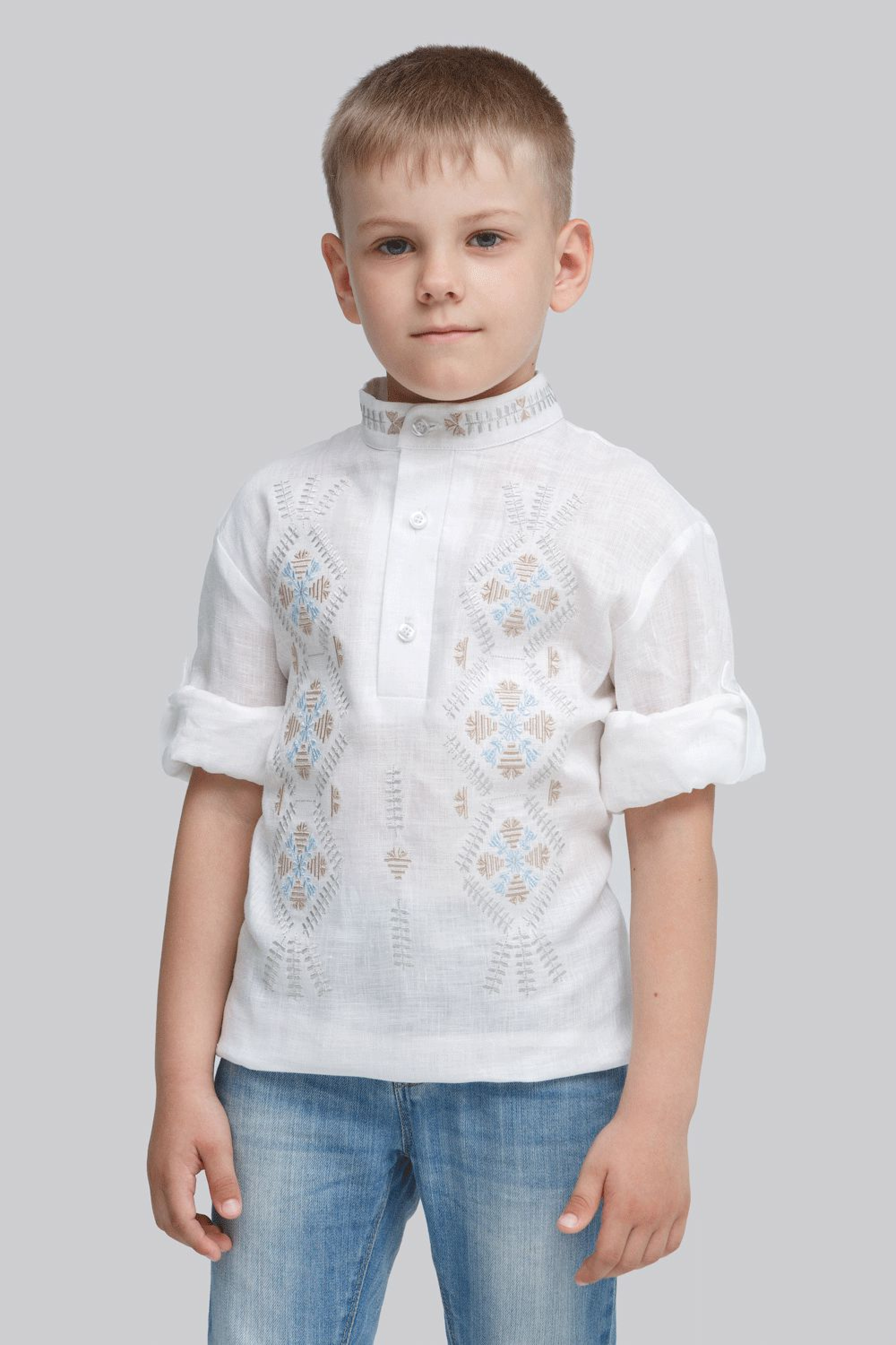 Children's embroidery for the boy Trinity White