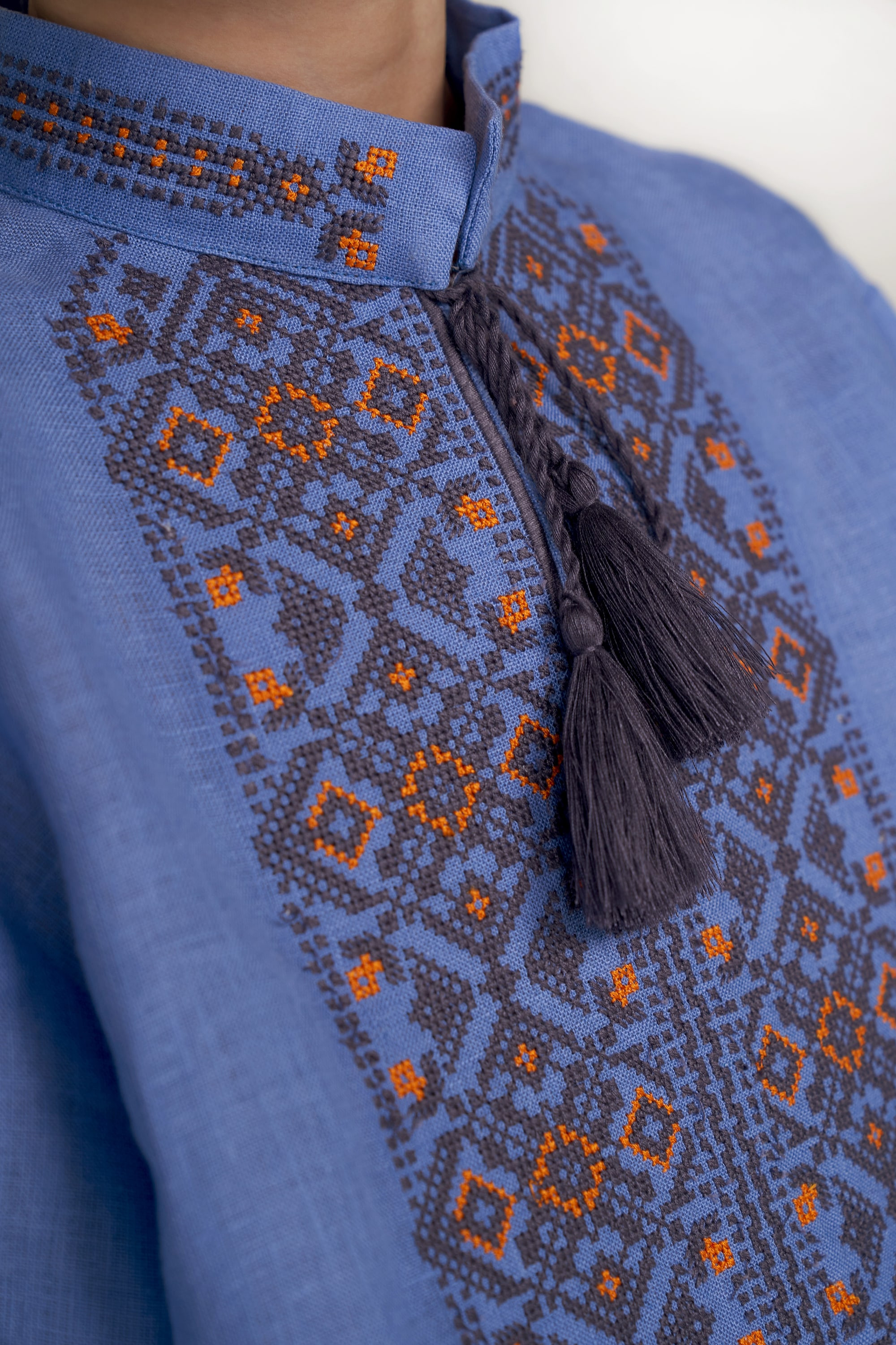 Children's embroider for a boy Blue with brushes | 104