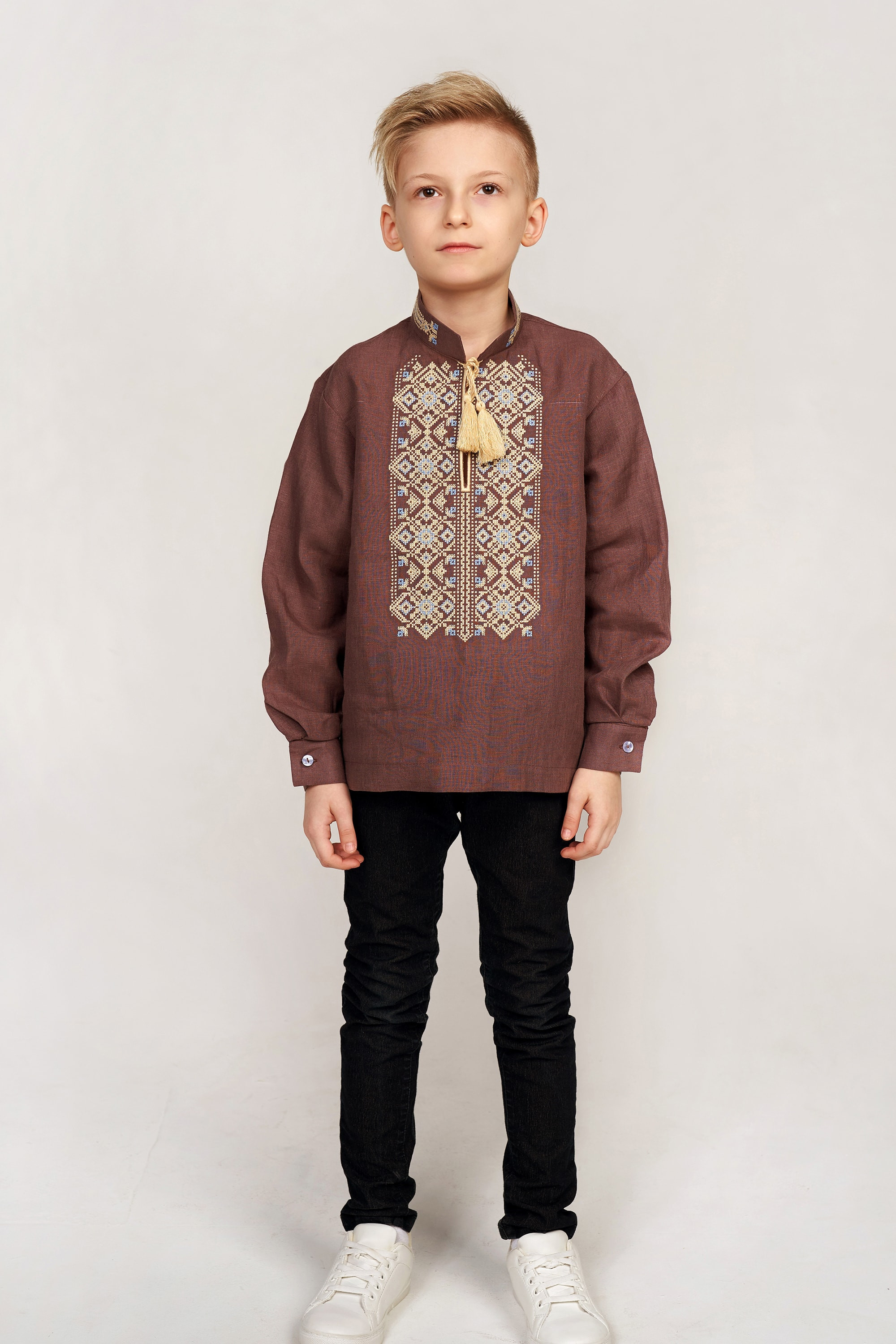 Children's embroidery for a boy coffee