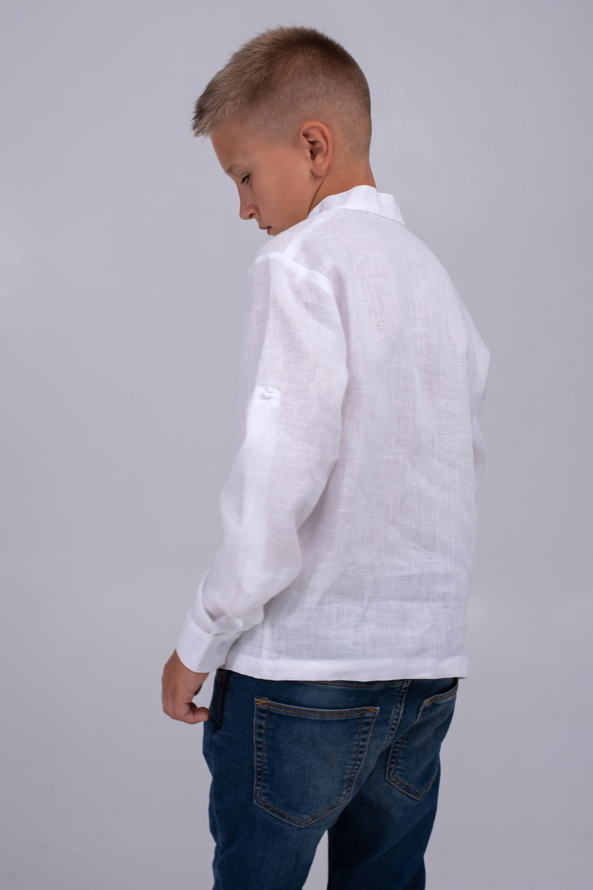 Children's embroidery for a boy white
