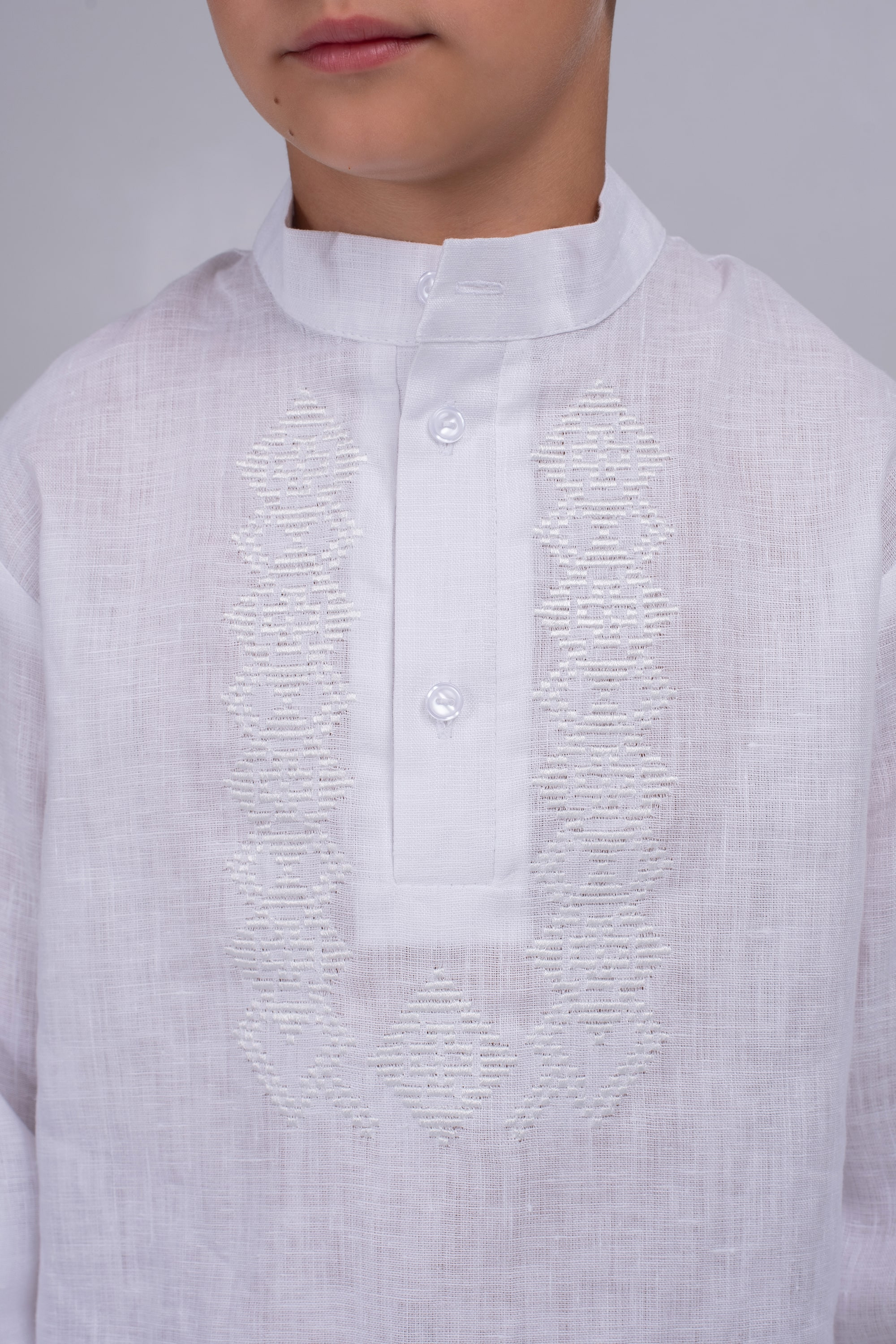 Children's embroidery for a boy white