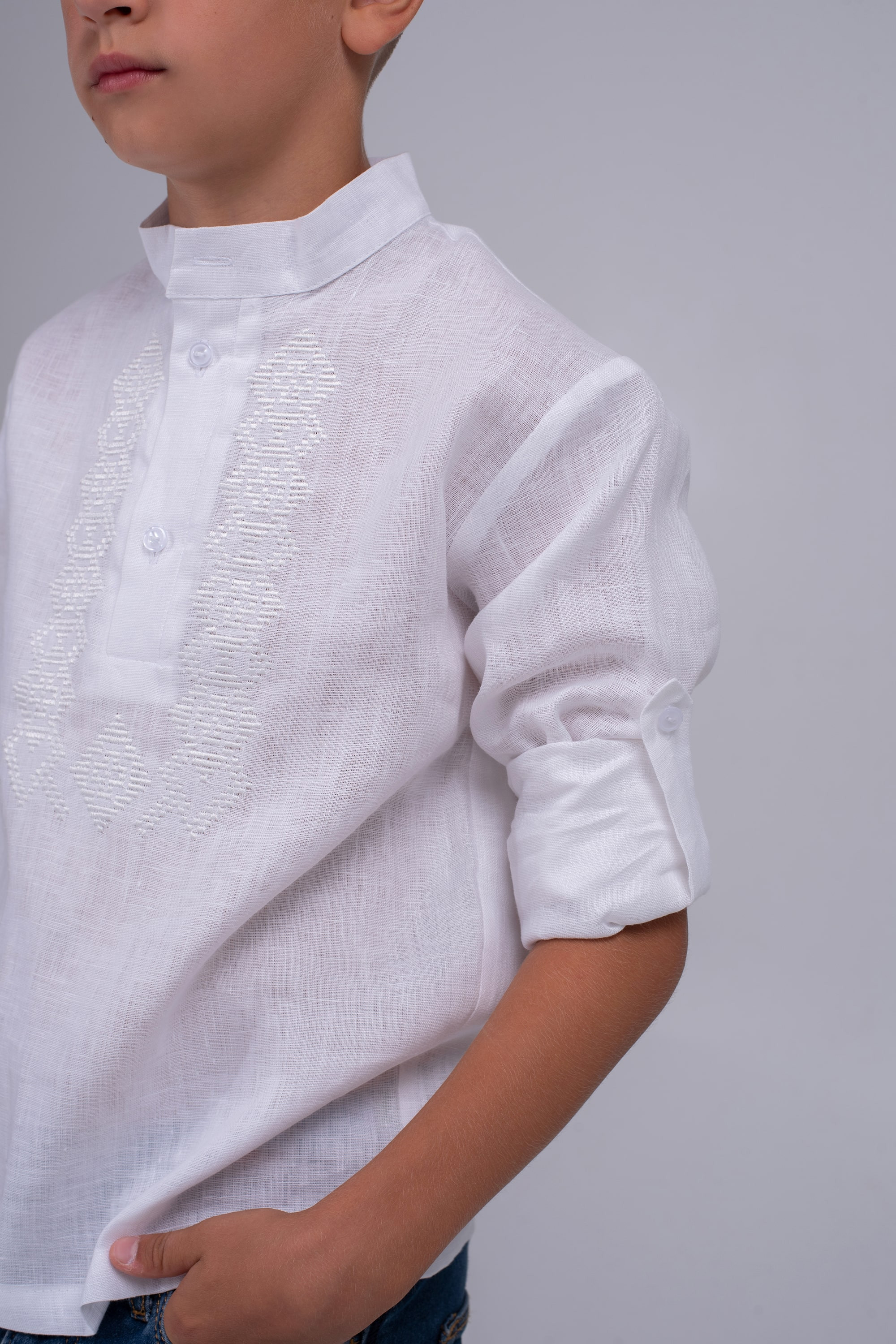 Children's embroidery for a boy white | 110