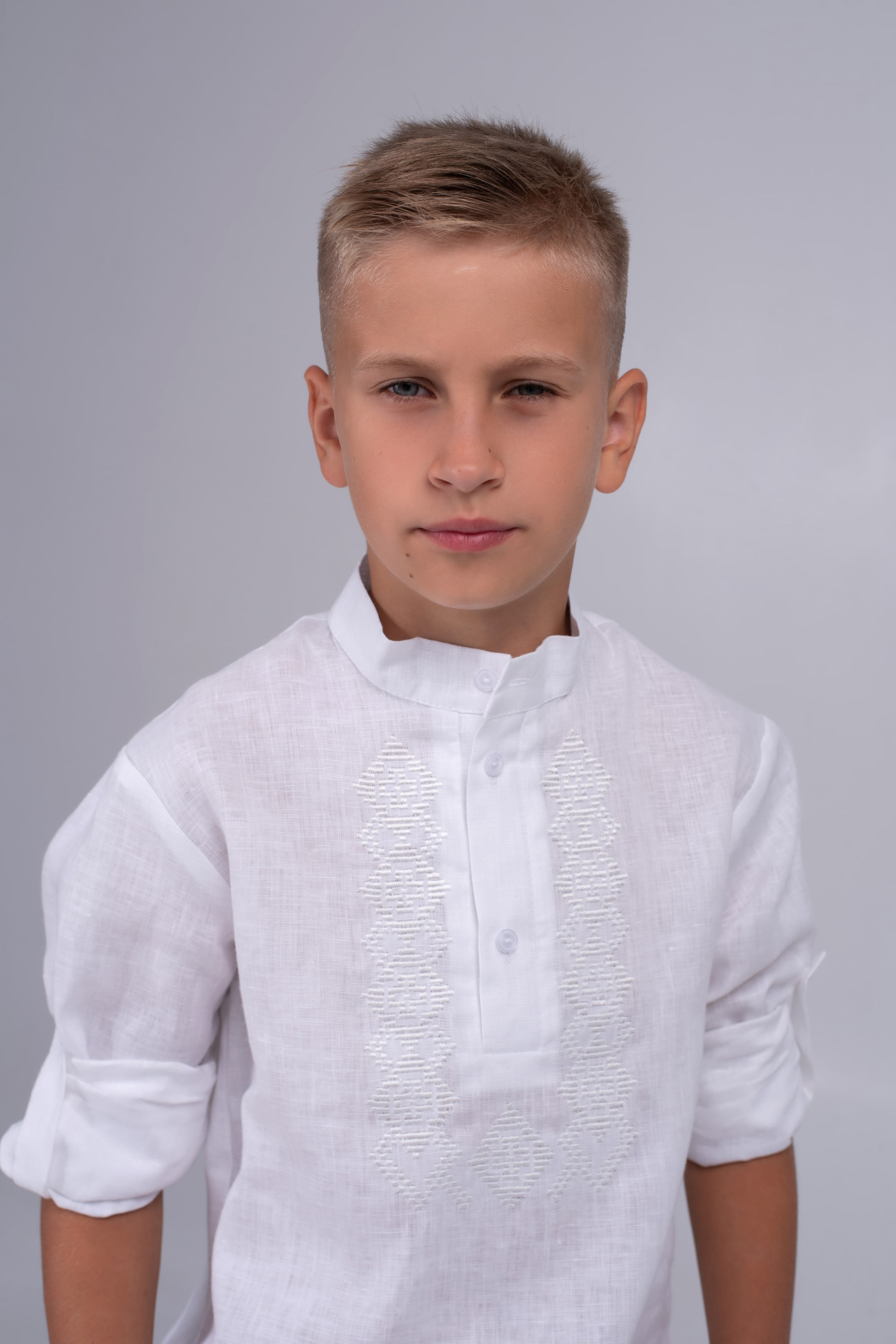 Children's embroidery for a boy white | 110
