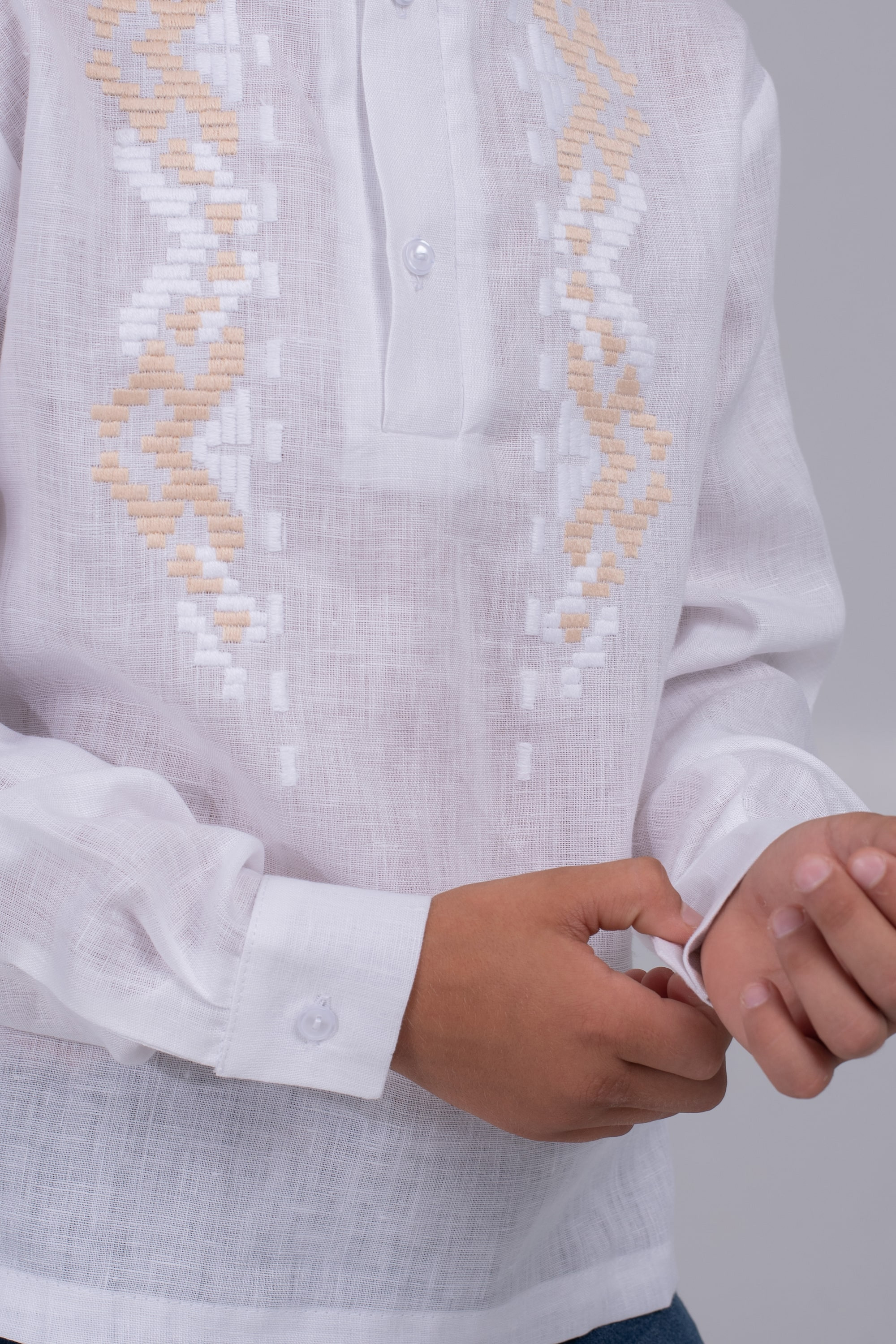 Children's embroidery for boy White Children's embroidery for boy White