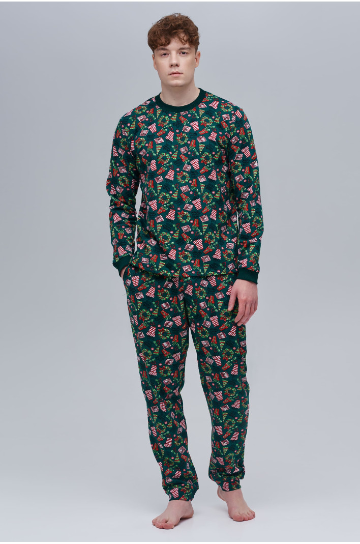 Men’s green Christmas pajama | S
