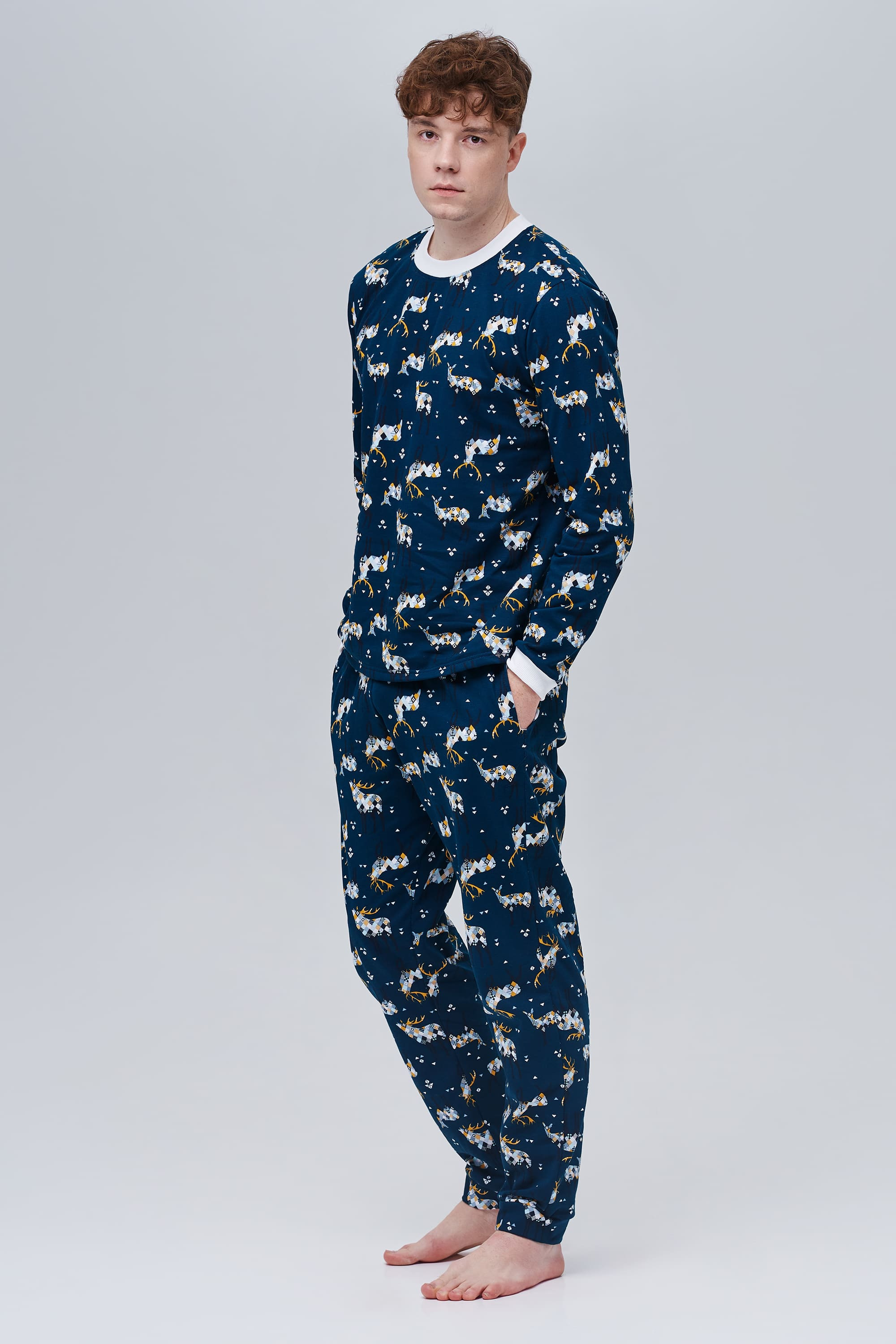 Men’s Christmas pajama set with reindeer | S