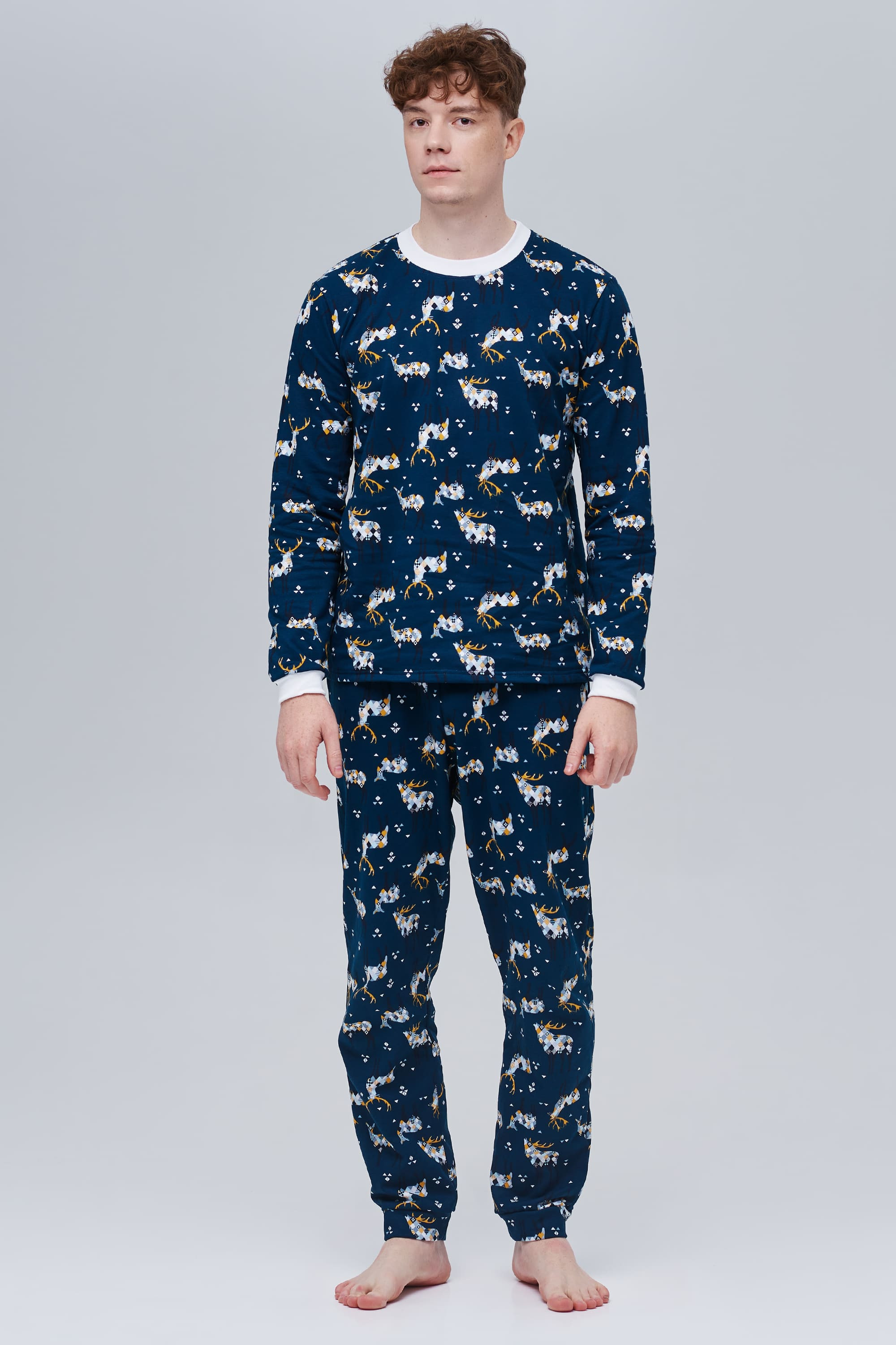 Men’s Christmas pajama set with reindeer