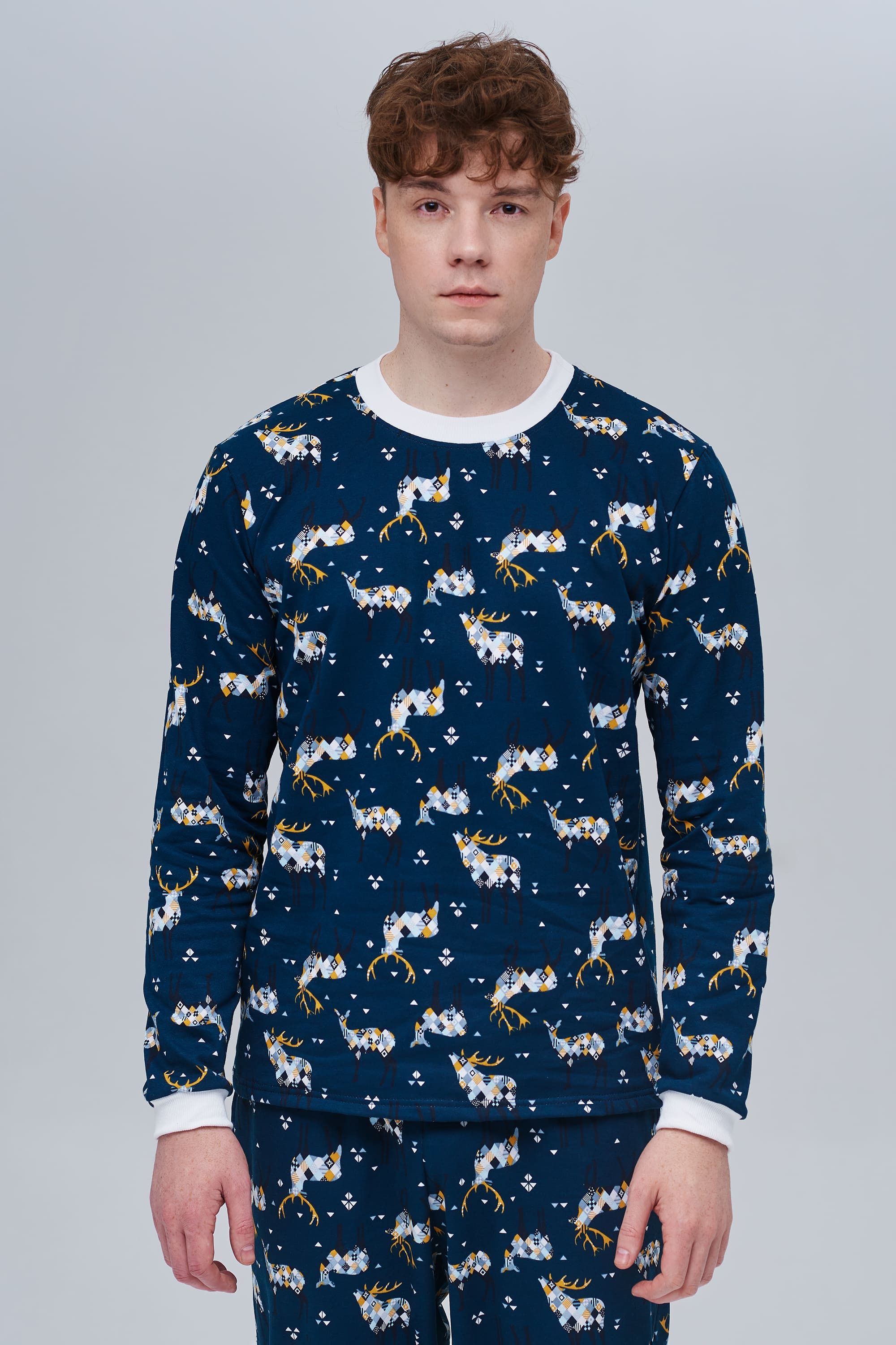 Men’s Christmas pajama set with reindeer