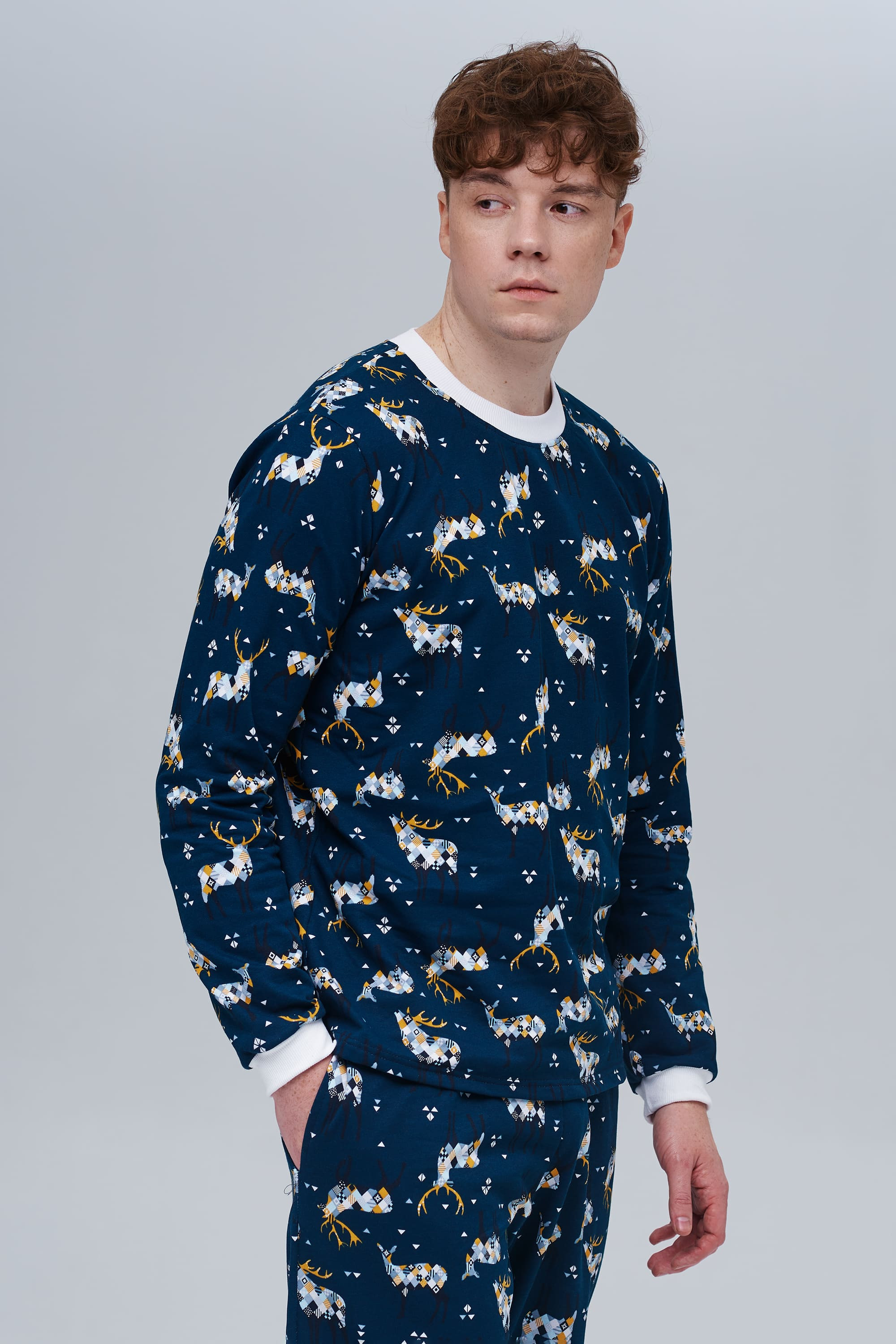 Men’s Christmas pajama set with reindeer