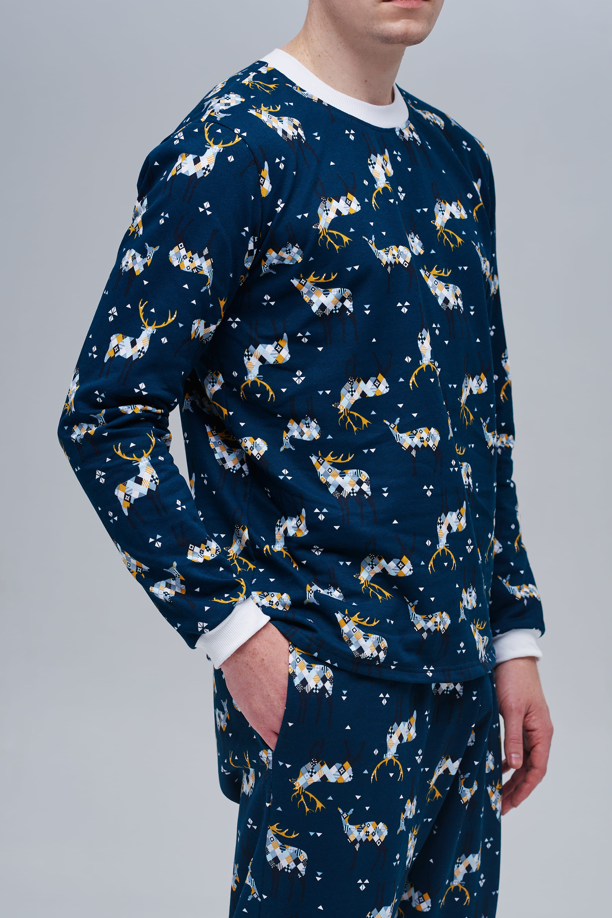 Men’s Christmas pajama set with reindeer | S