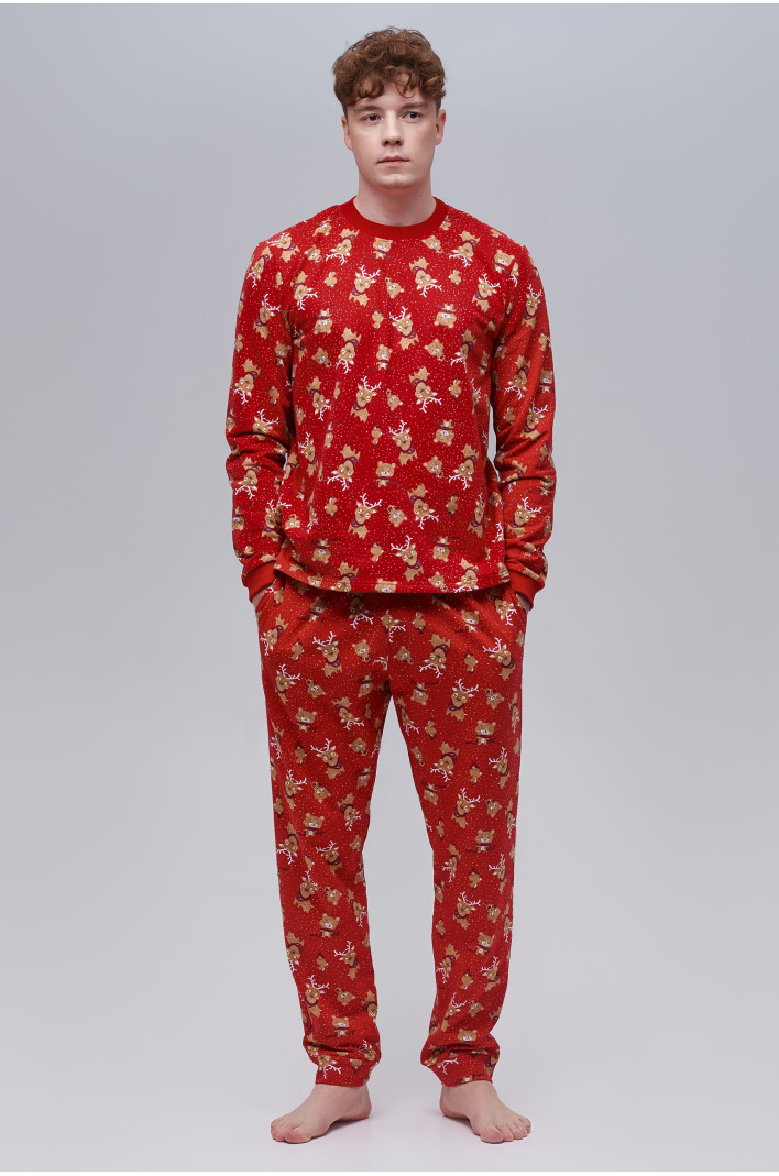 Men’s red Christmas pajama set | S